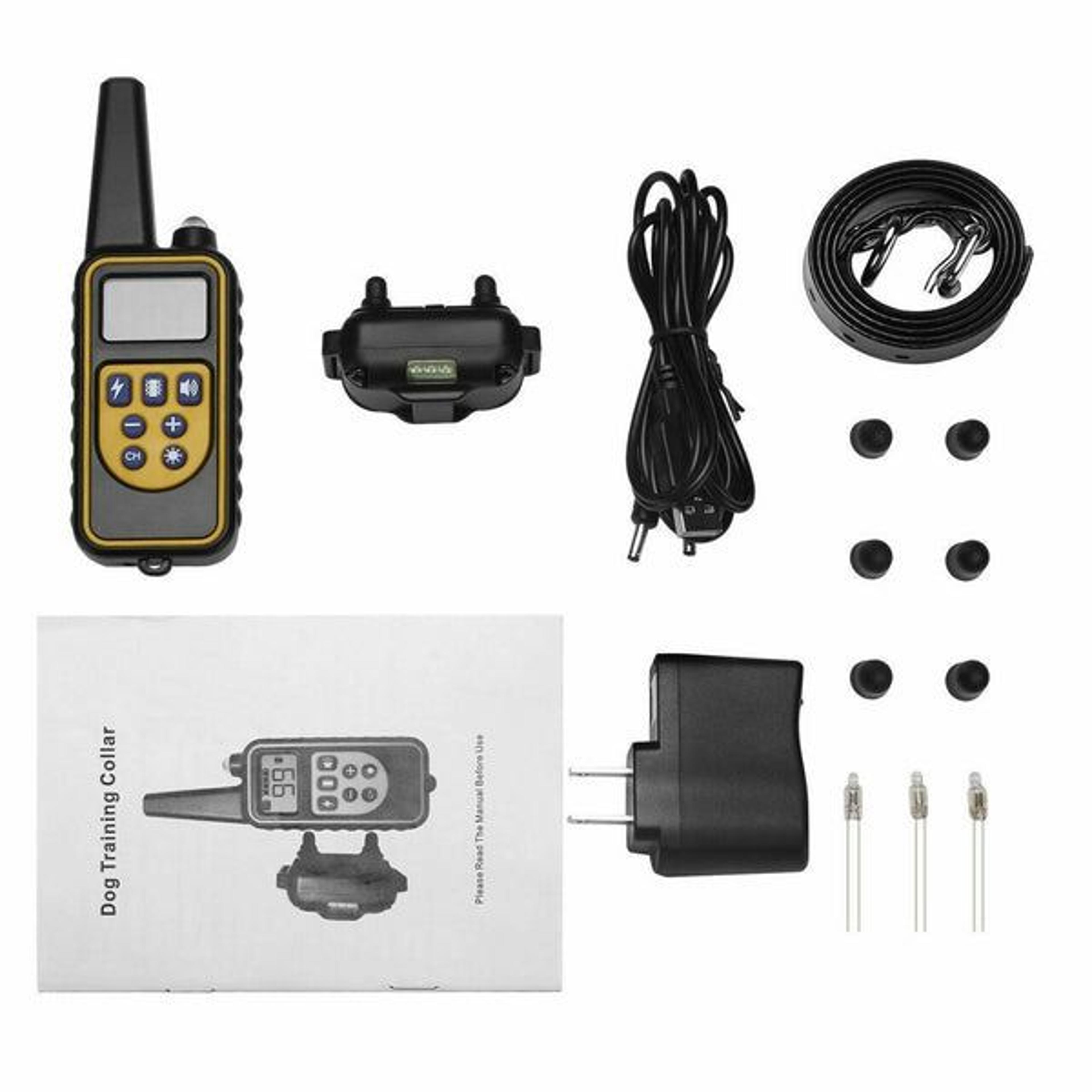 Waterproof Dog Training Collar Rechargeable Remote Shock Trainer Yards Adjustable For MediumLarge D 5