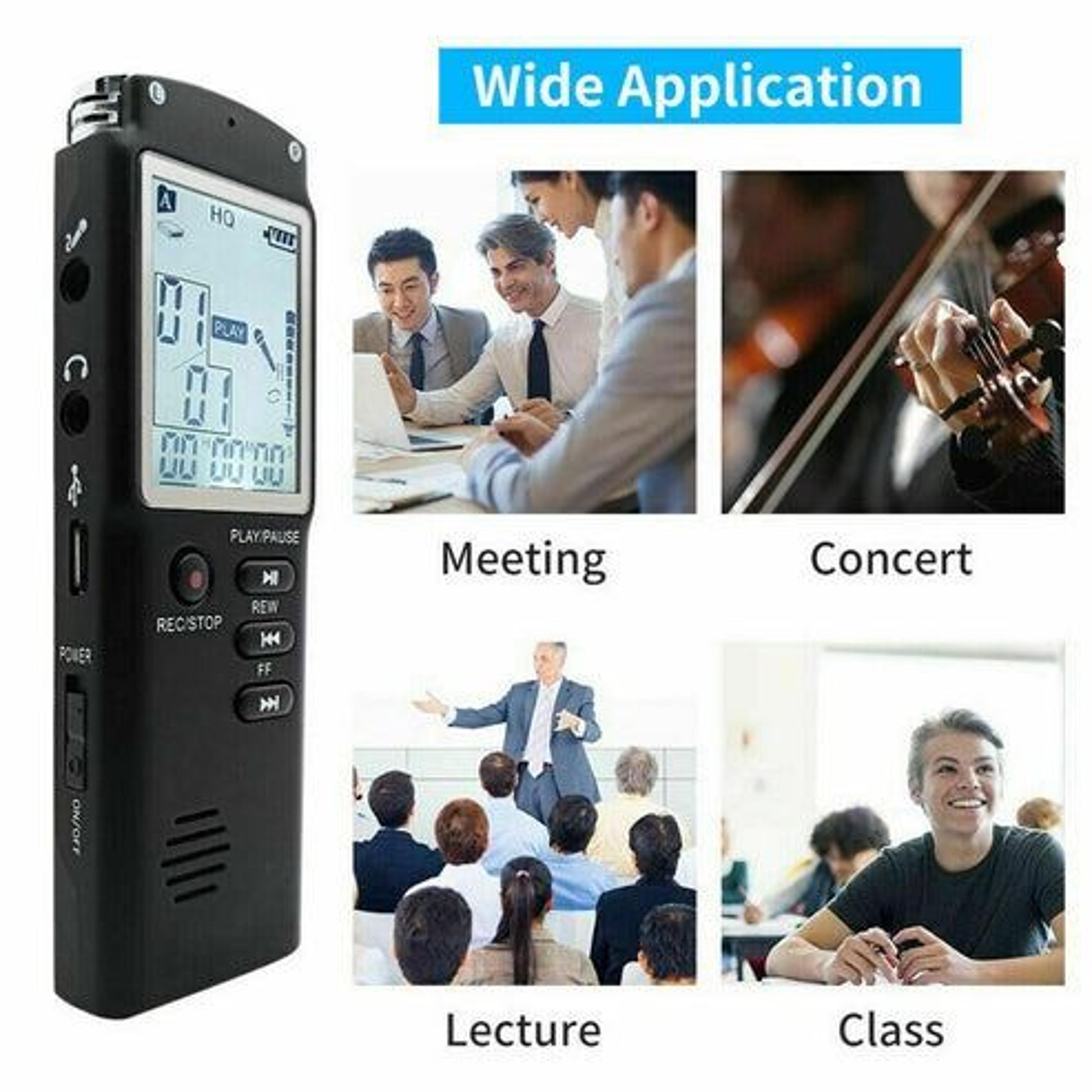 Voice Activated Digital Audio Recorder Player Dictaphone HighQuality Sound LCD Display USB Charging 2