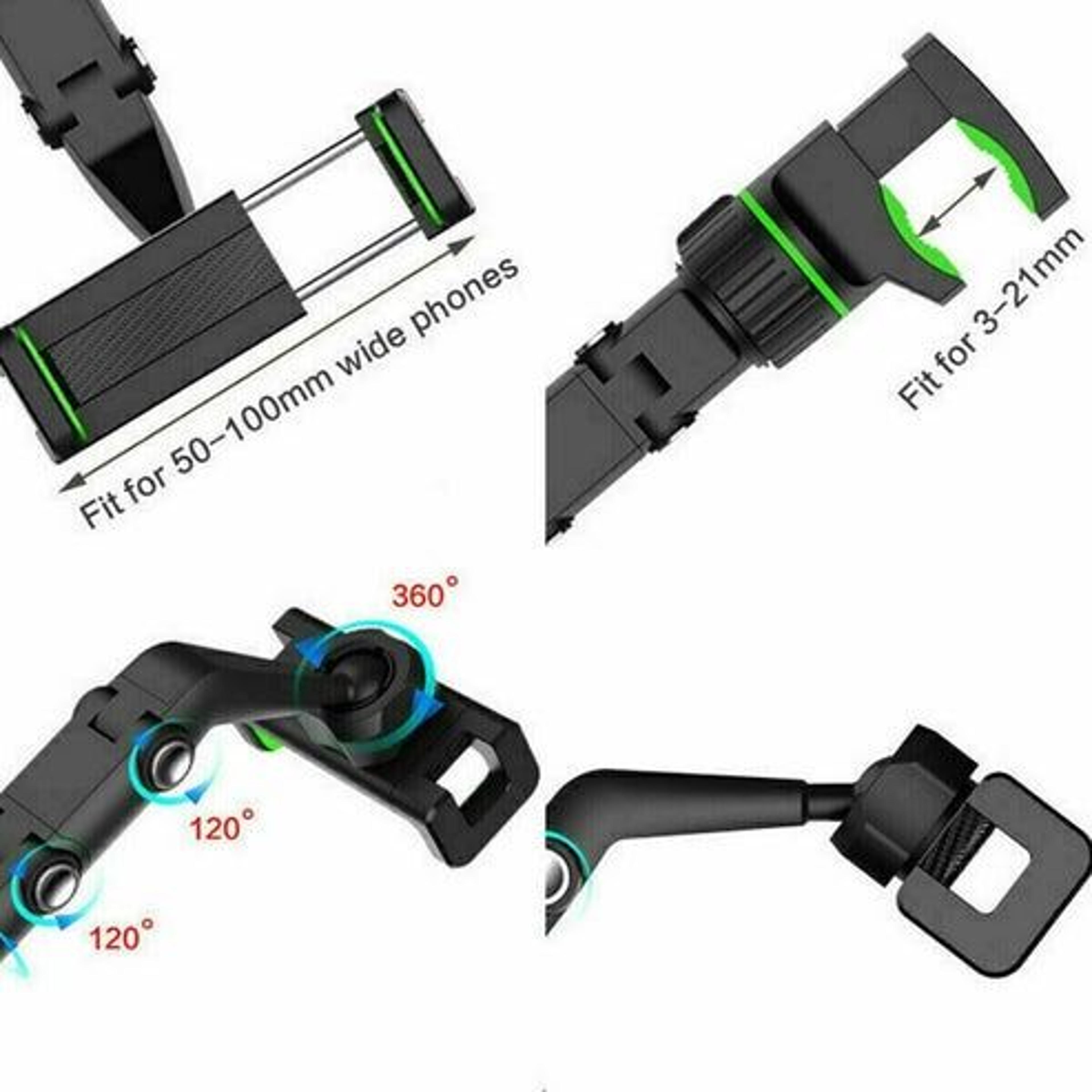 Adjustable Car Rearview Mirror Phone Holder Mount Multifunctional Rotating Secure Clip Easy Setup 4