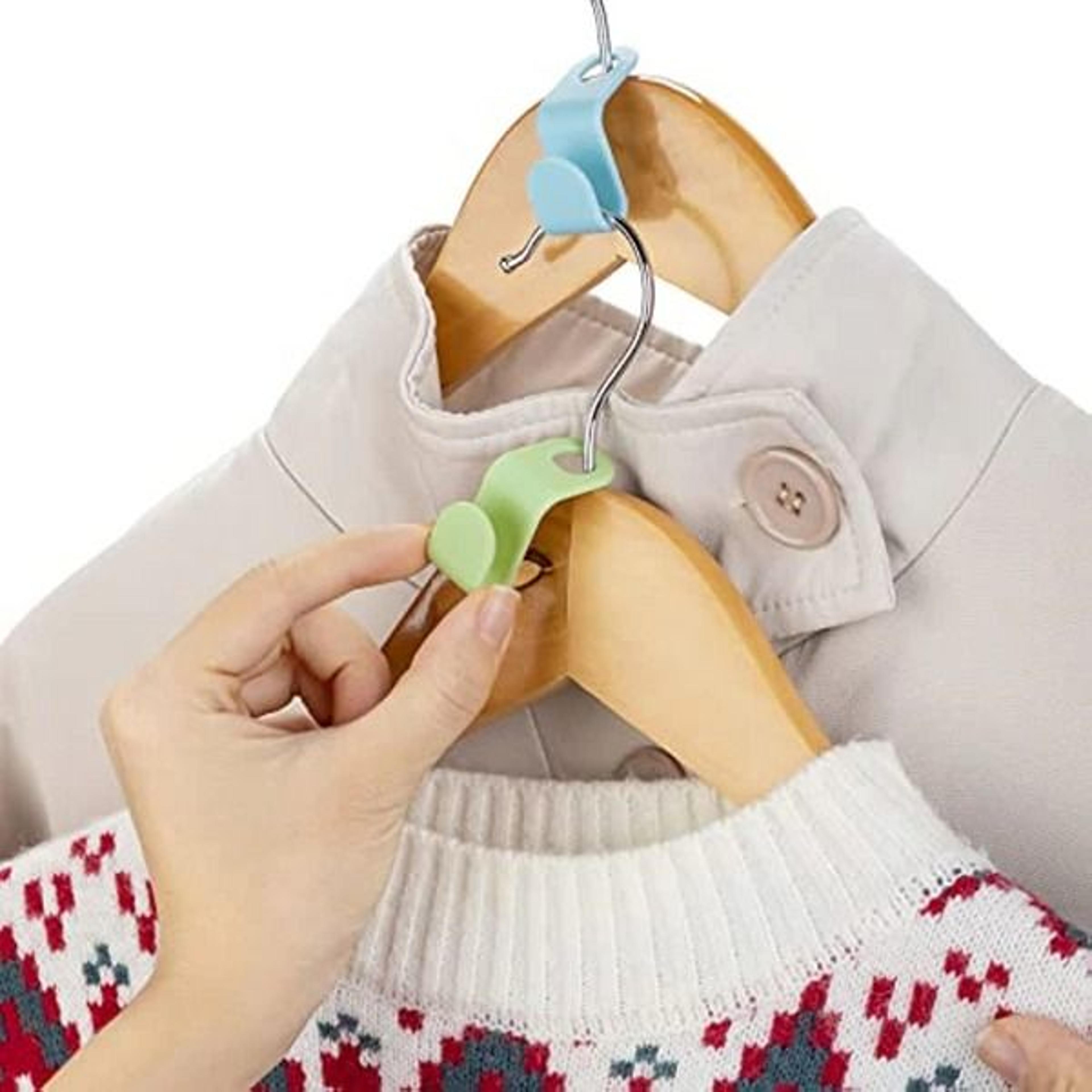Clothes Hanger Connector Hooks Space Saving Clip Closet Hangers Organizer 4