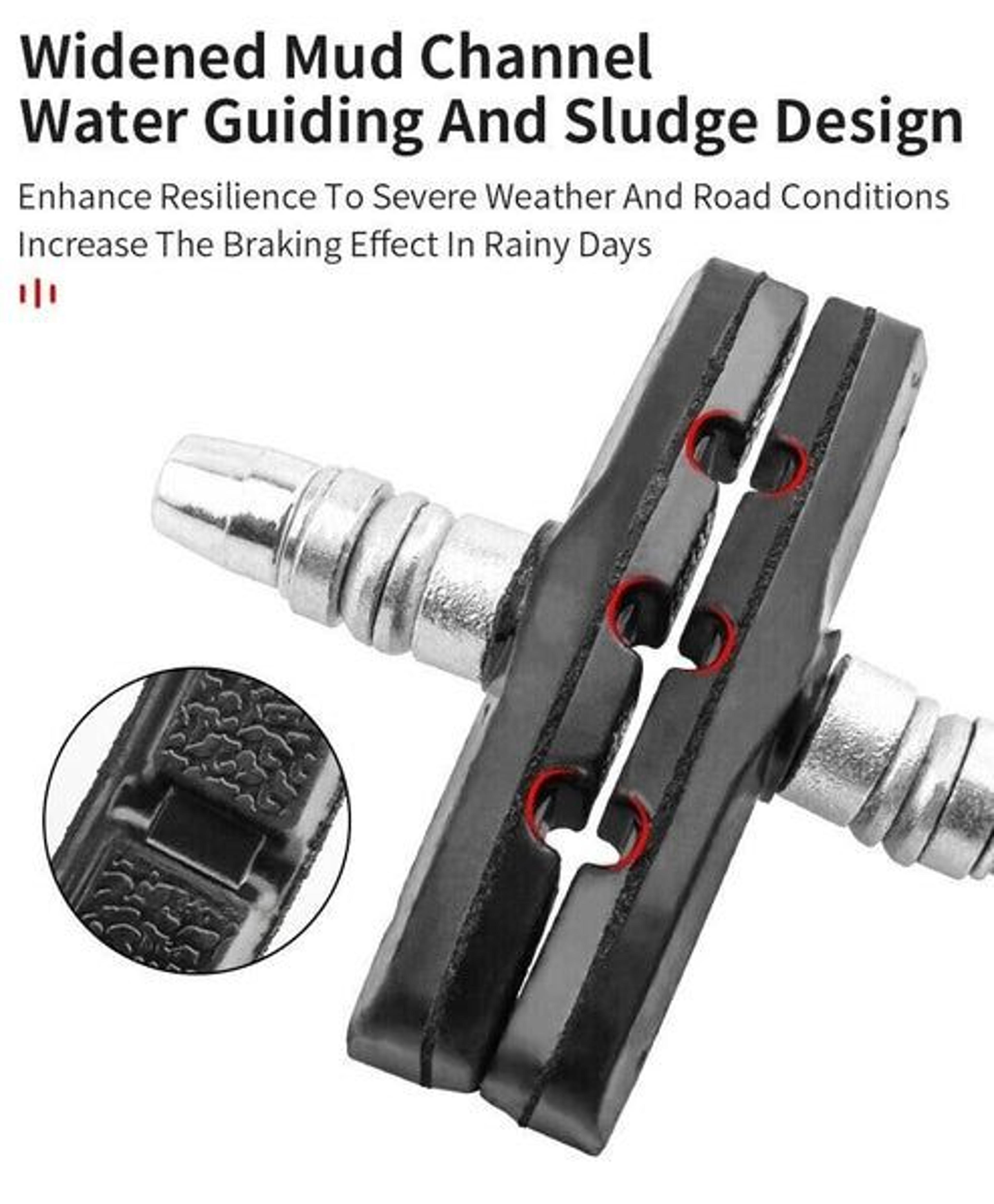 HighGrade Black Bicycle Brake Shoes LongLasting WearResistant For Mountain  Road Bikes 6