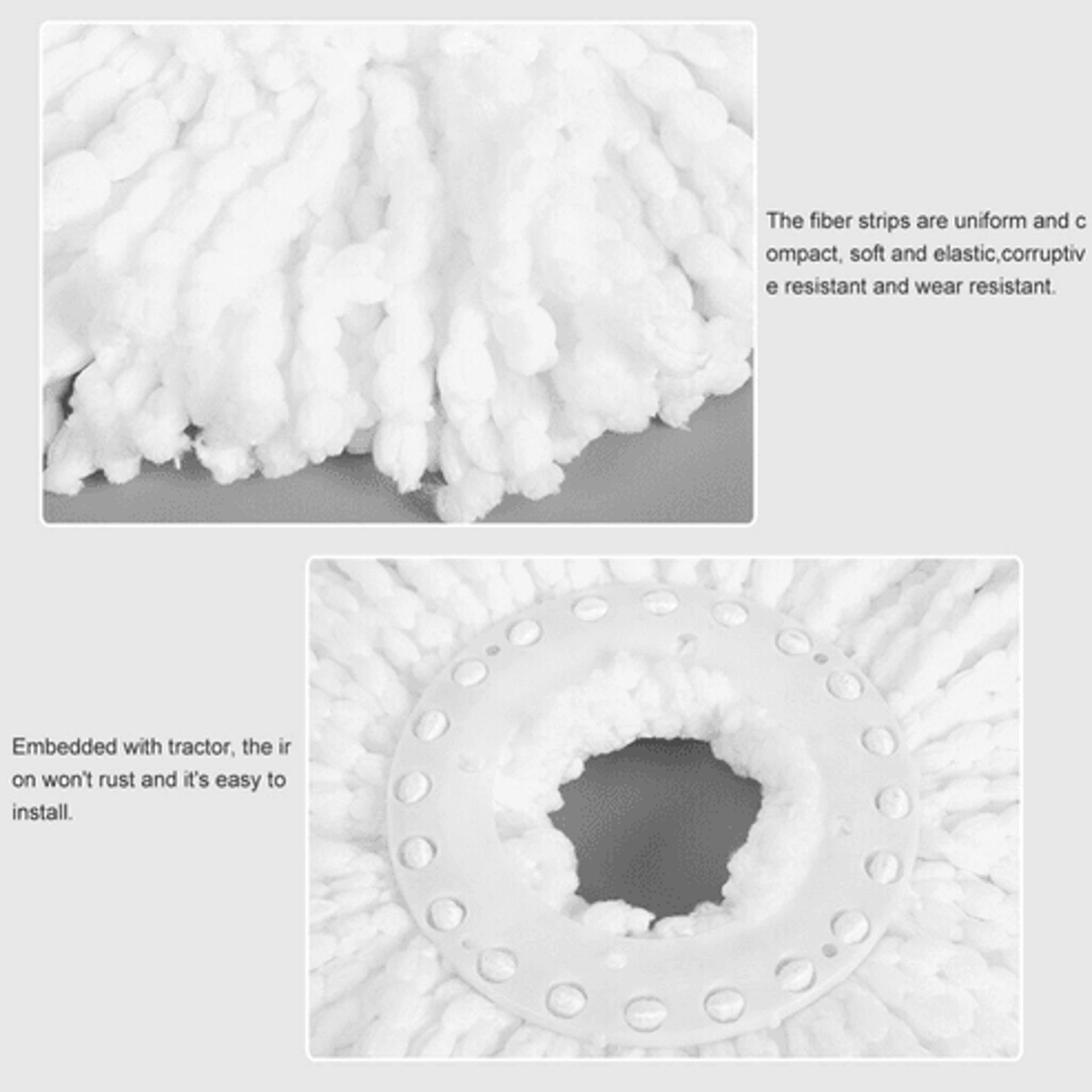 Microfiber Mop Head Refill Spin Mop Easy Cleaning For Mop High Absorbent Machine Washable Mop Heads 11