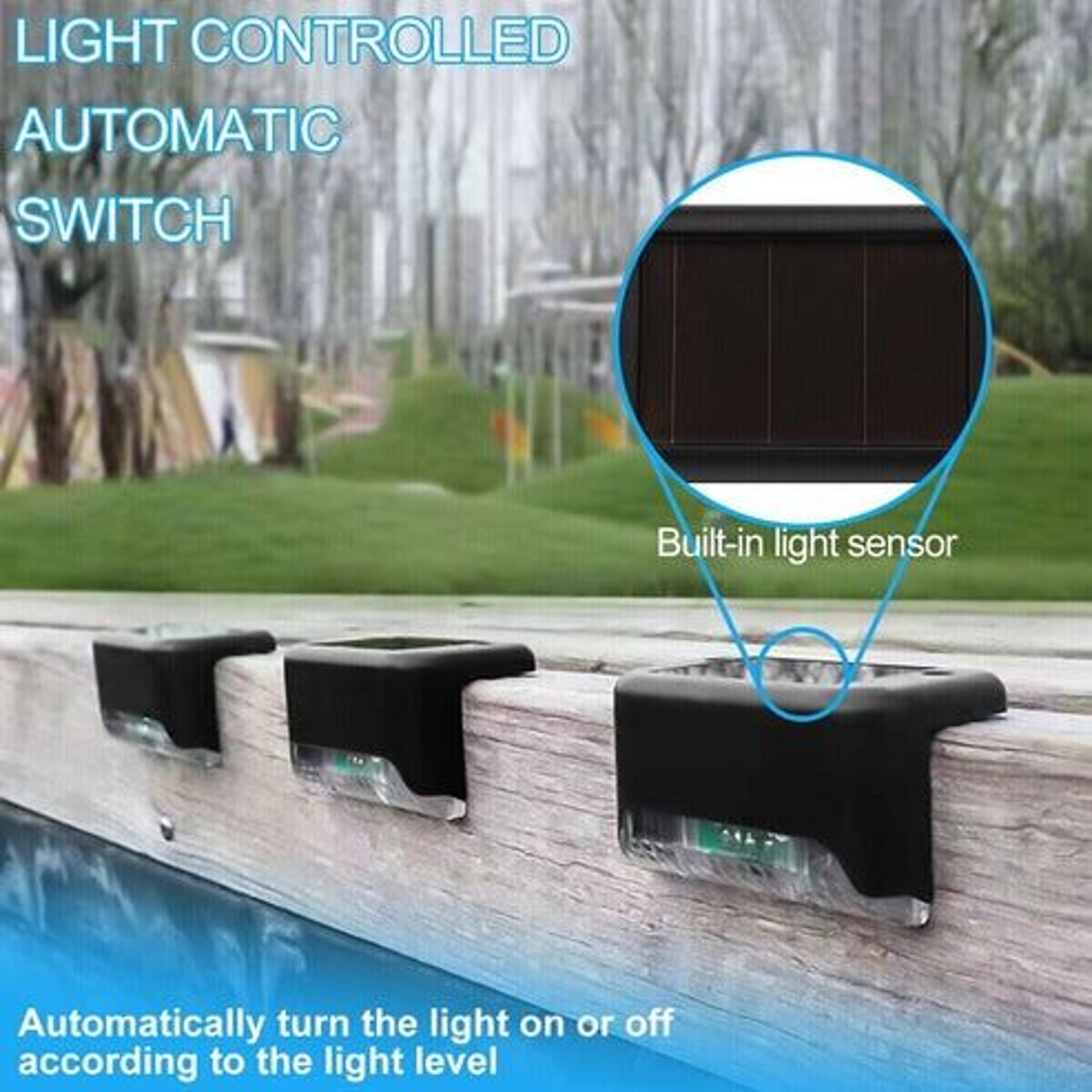 Outdoor LED Deck Lights Solar Waterproof Step Lamps For Stairs And Fence Warm White LED Easy Instal 5