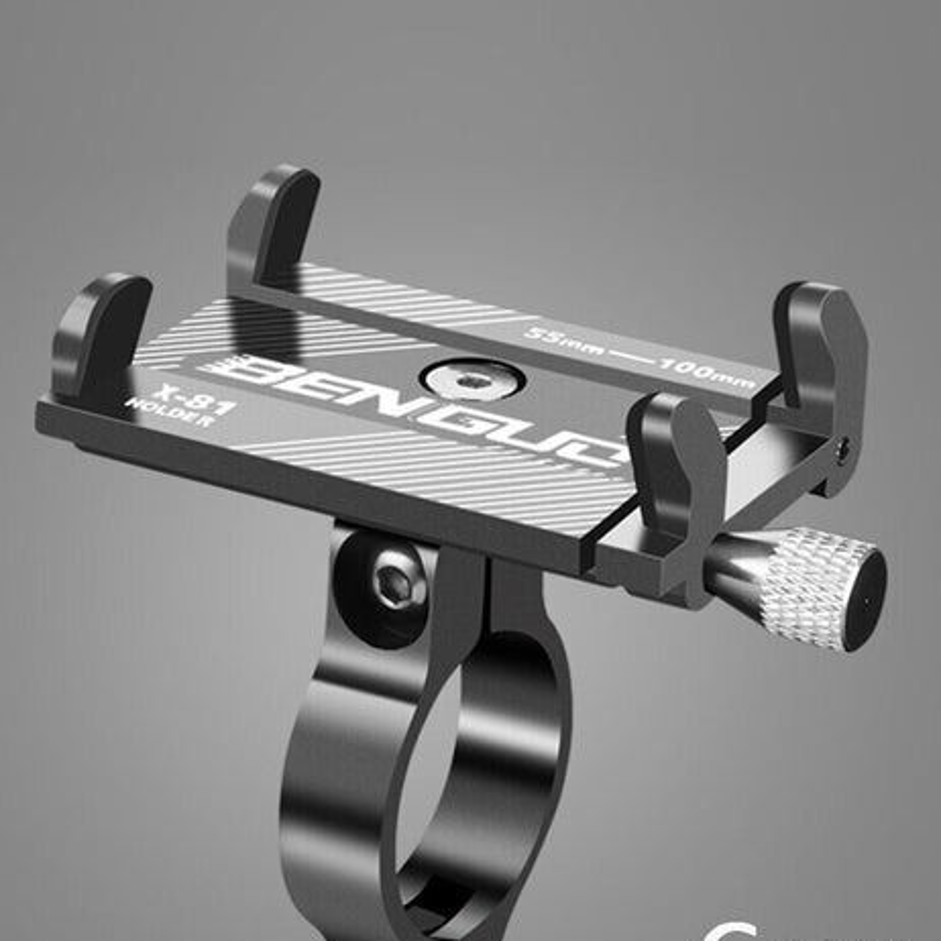 bicycle handlebar mount, aluminum motorcycle bike holder for cell phones, gps, sturdy and secure bike phone mount