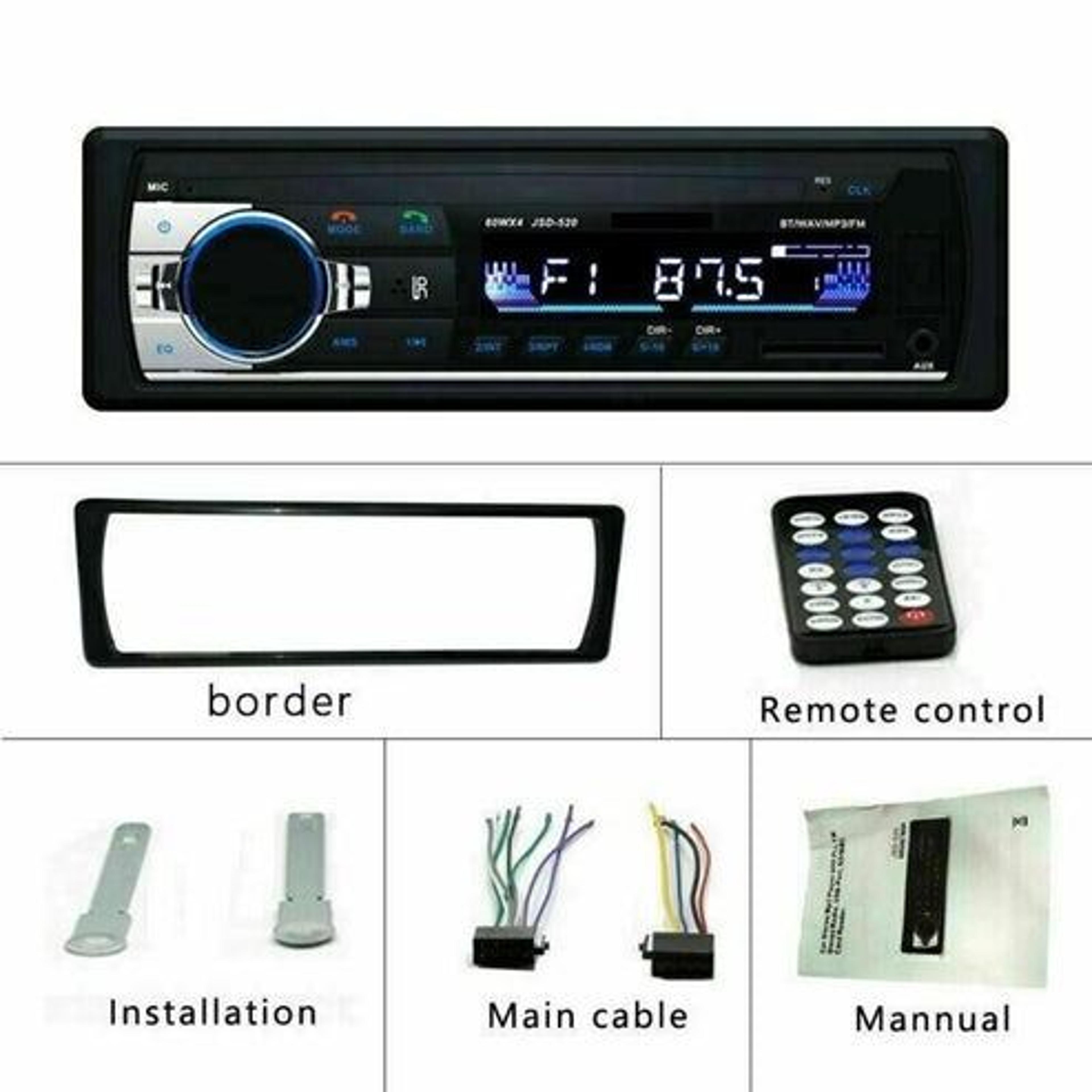 bluetooth car stereo, in-dash fm aux input receiver, mp3 player, usb sd radio, hands-free calling, high output