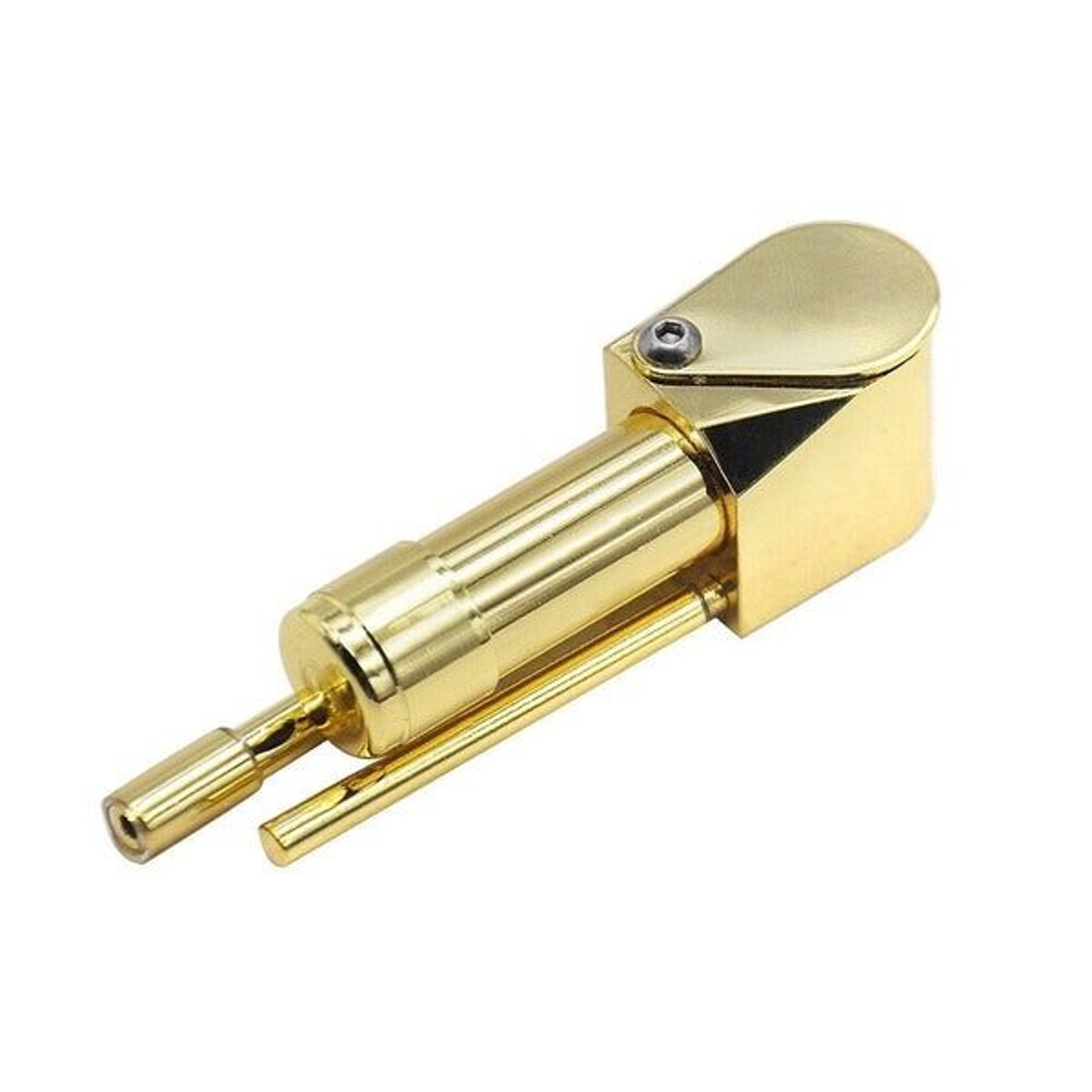 metal brass tobacco smoking pipe with stash storage, cylinder chamber, lid bowl for convenient use