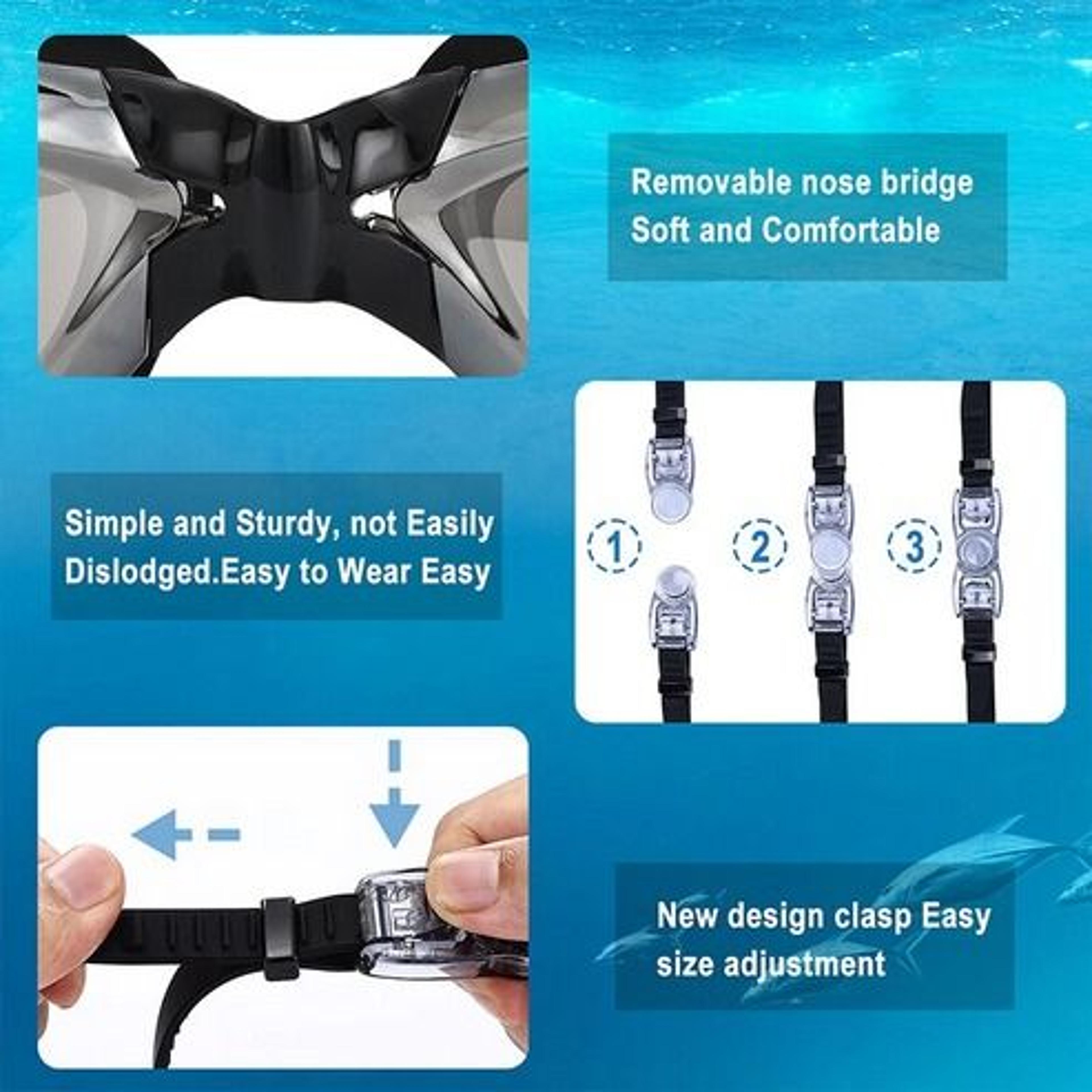UV AntiFog Swim Goggles Clear Comfortable Glasses For Adults  Kids Mirrored Lenses Perfect For Swim 16