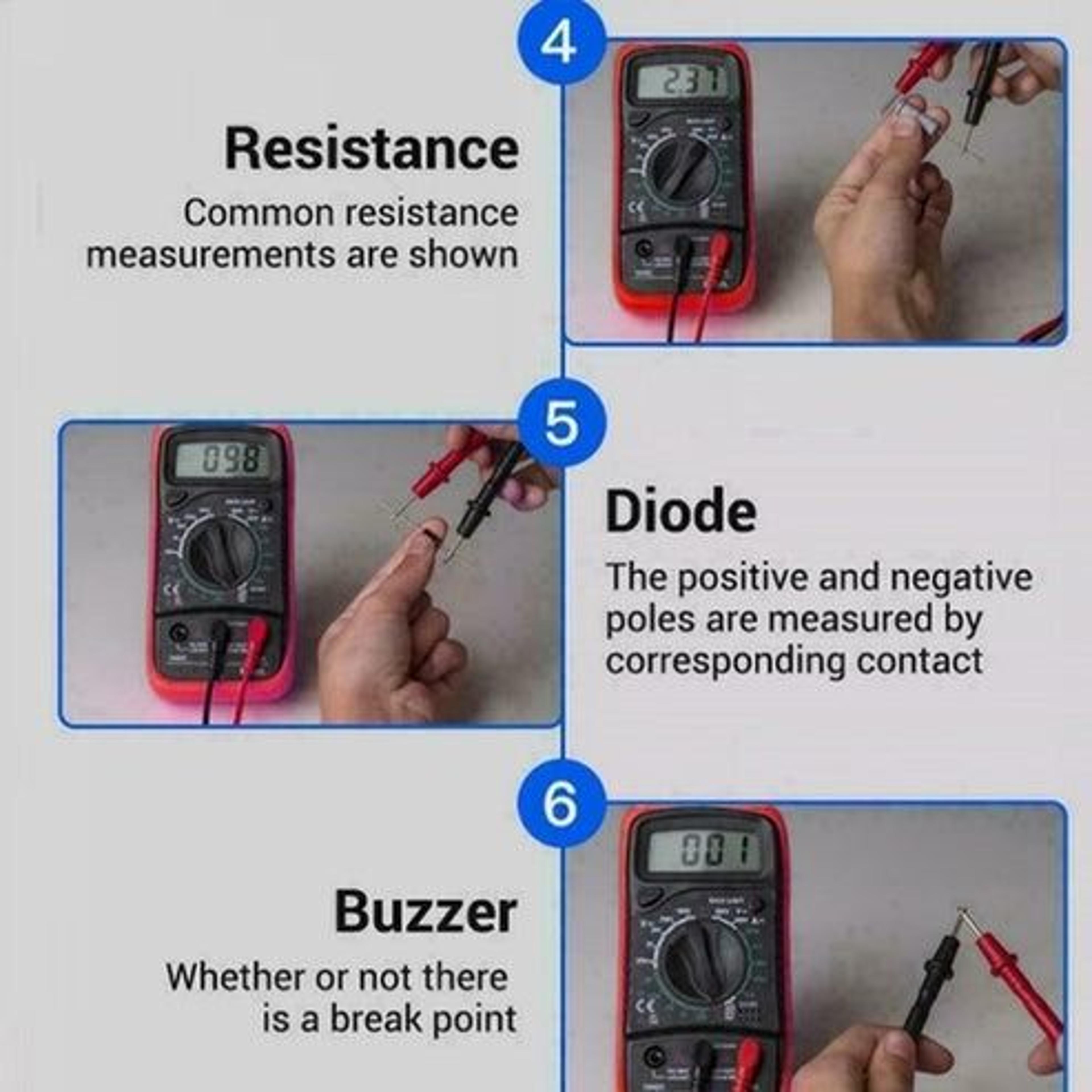Digital Multimeter AC DC Voltmeter Ammeter Ohmmeter Voltage Tester For Accurate Electrical Measurem 7