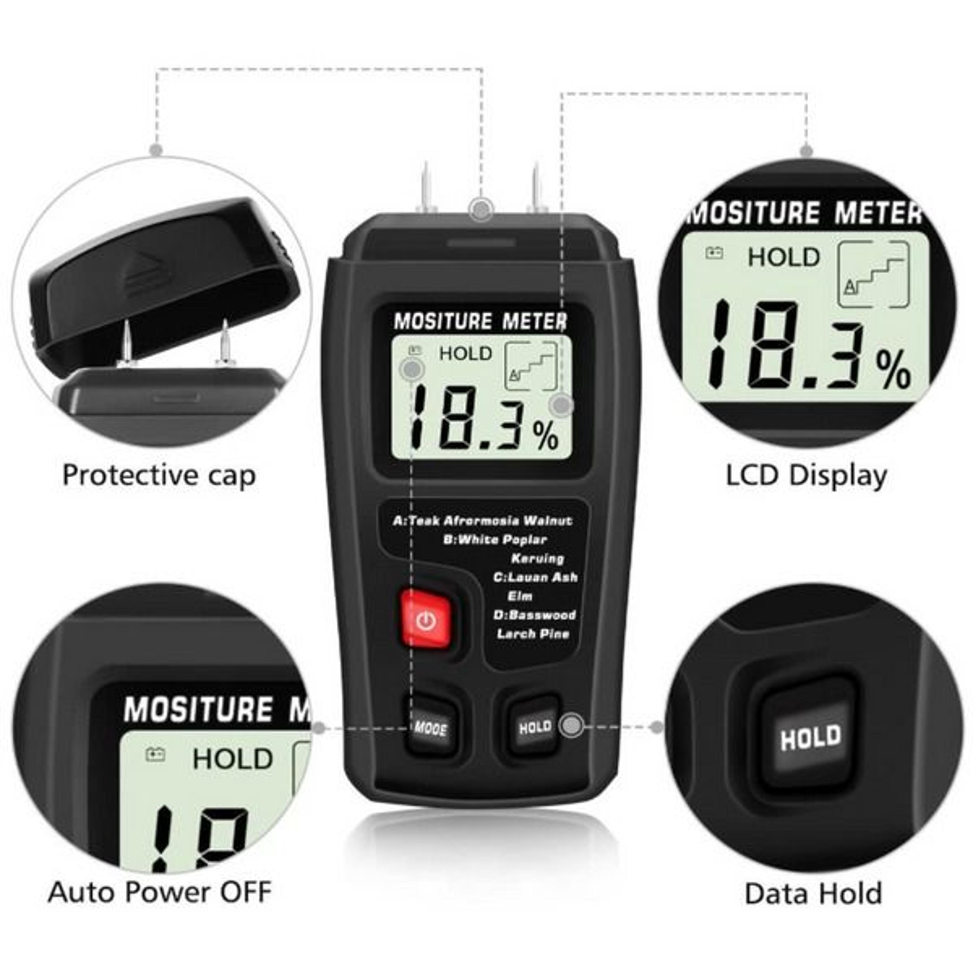 Wood Moisture Meter Detector  Digital LCD Tester For Firewood Wood Paper Cardboard Accurate Moistur 1