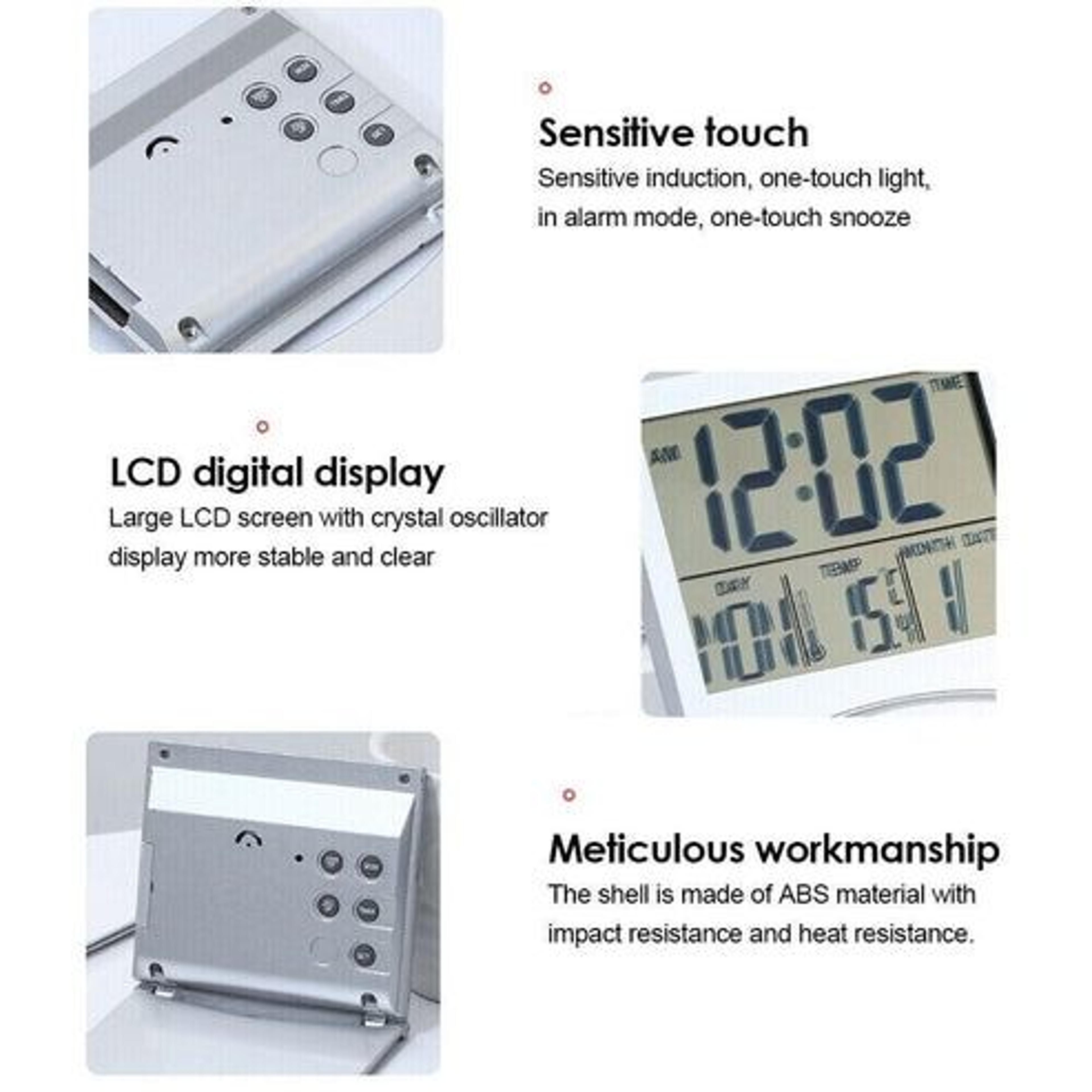 Compact Digital Travel Alarm Clock LCD Temperature Display Foldable Desk Timer 1