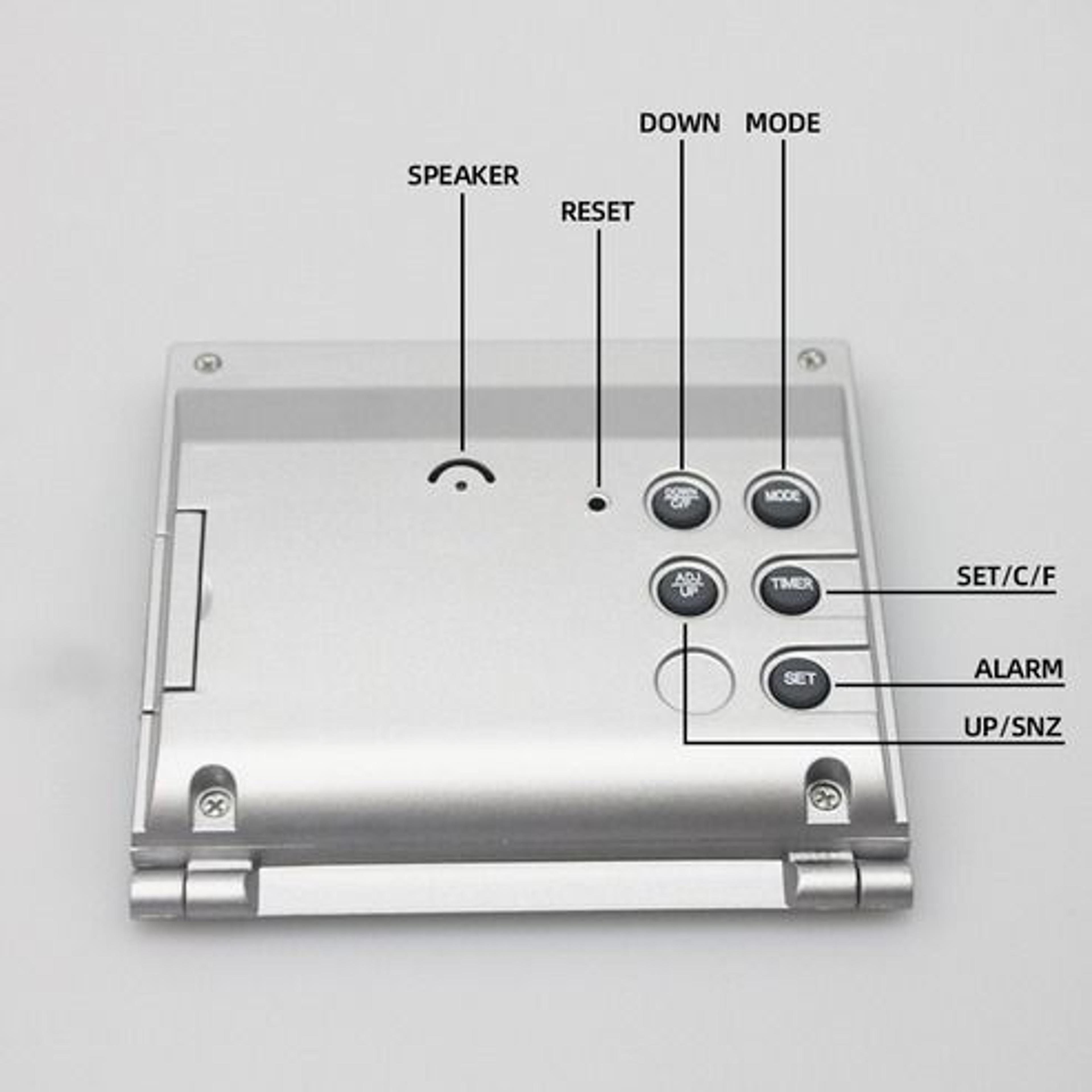 Compact Digital Travel Alarm Clock LCD Temperature Display Foldable Desk Timer 3
