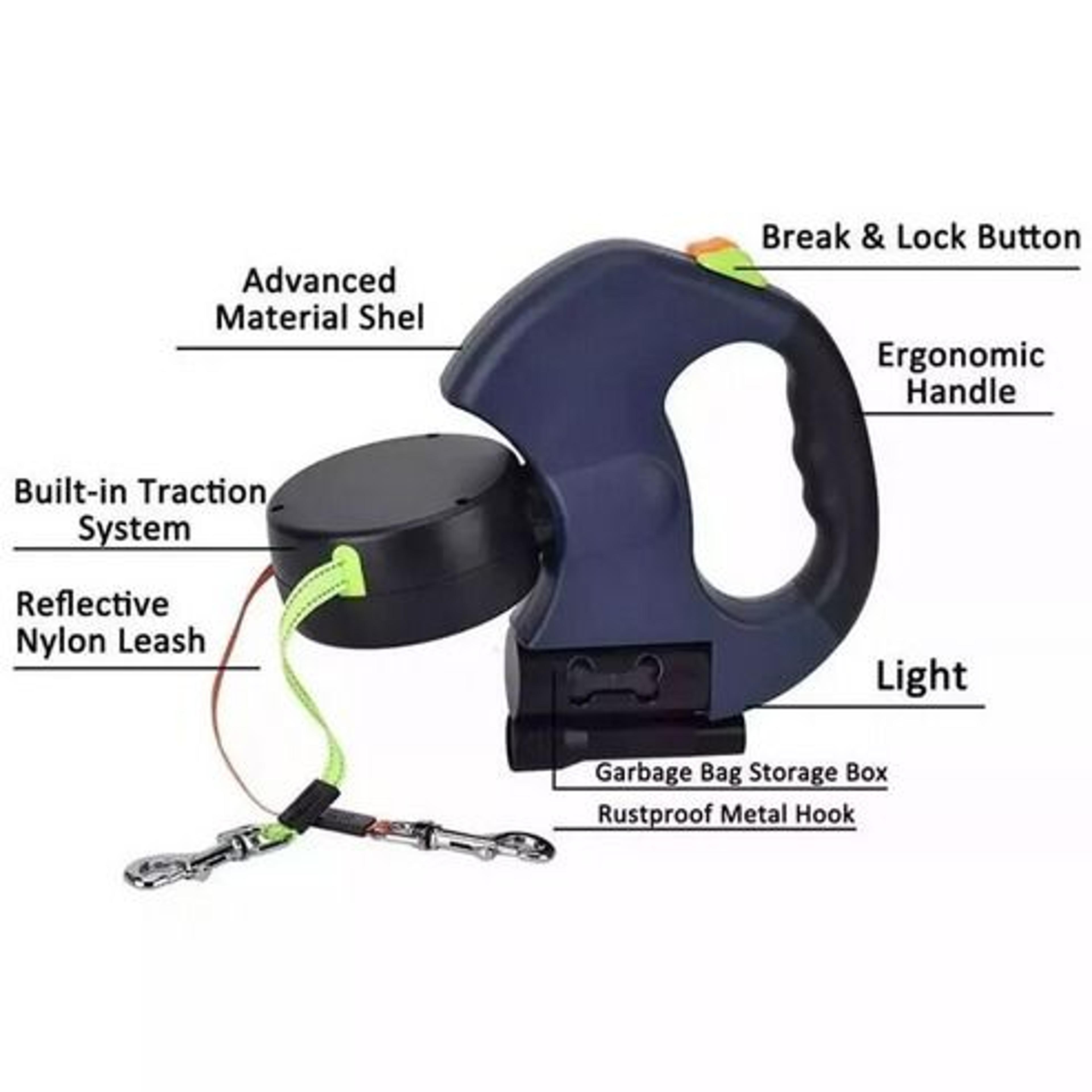 Reflective Dual Pet Leash Retractable 360 Swivel Double Dog Walking Lead 12