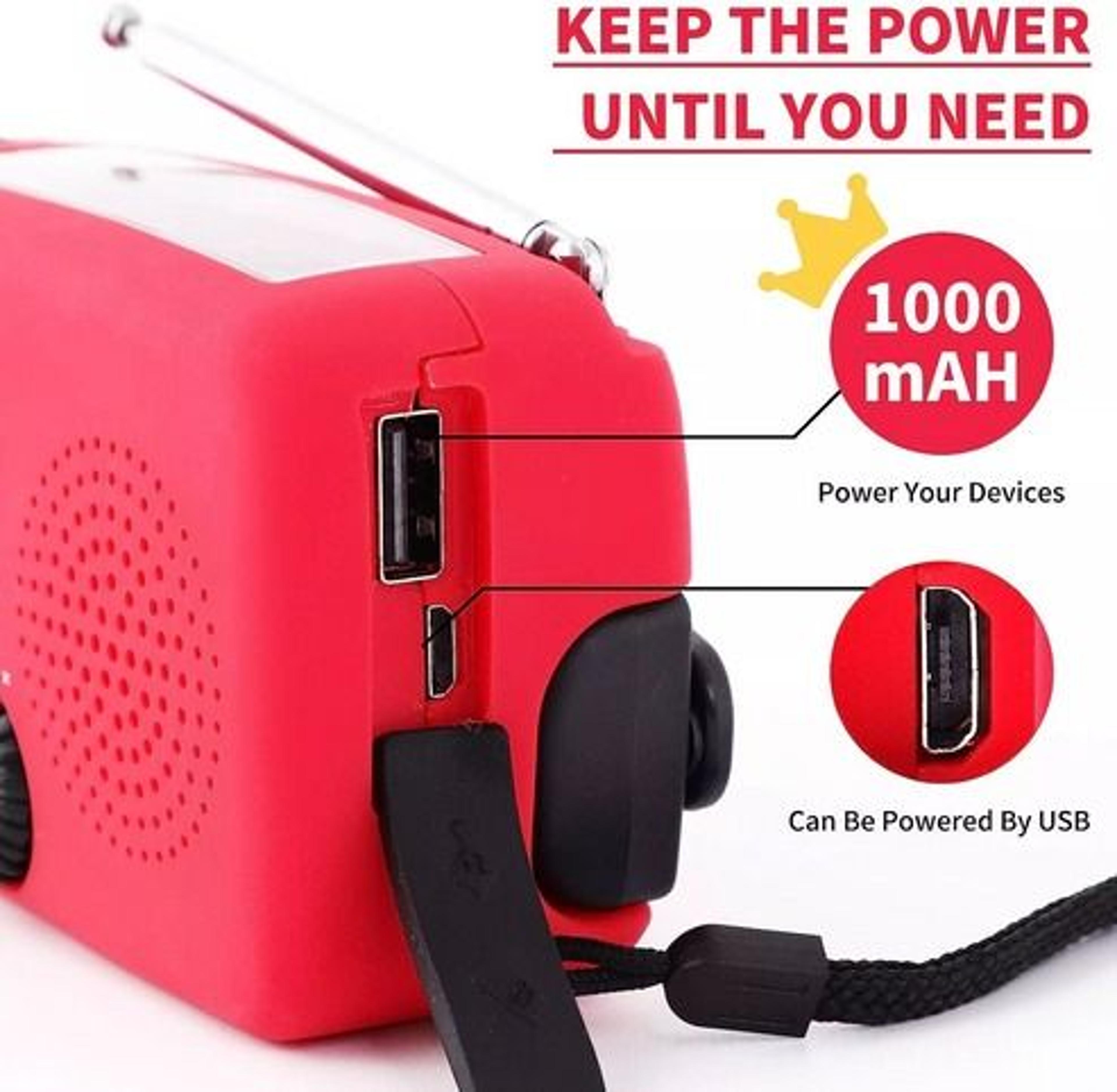 Solar Hand Crank Emergency Radio Power Bank Weather Alerts LED Flash Light Portable Charging 7
