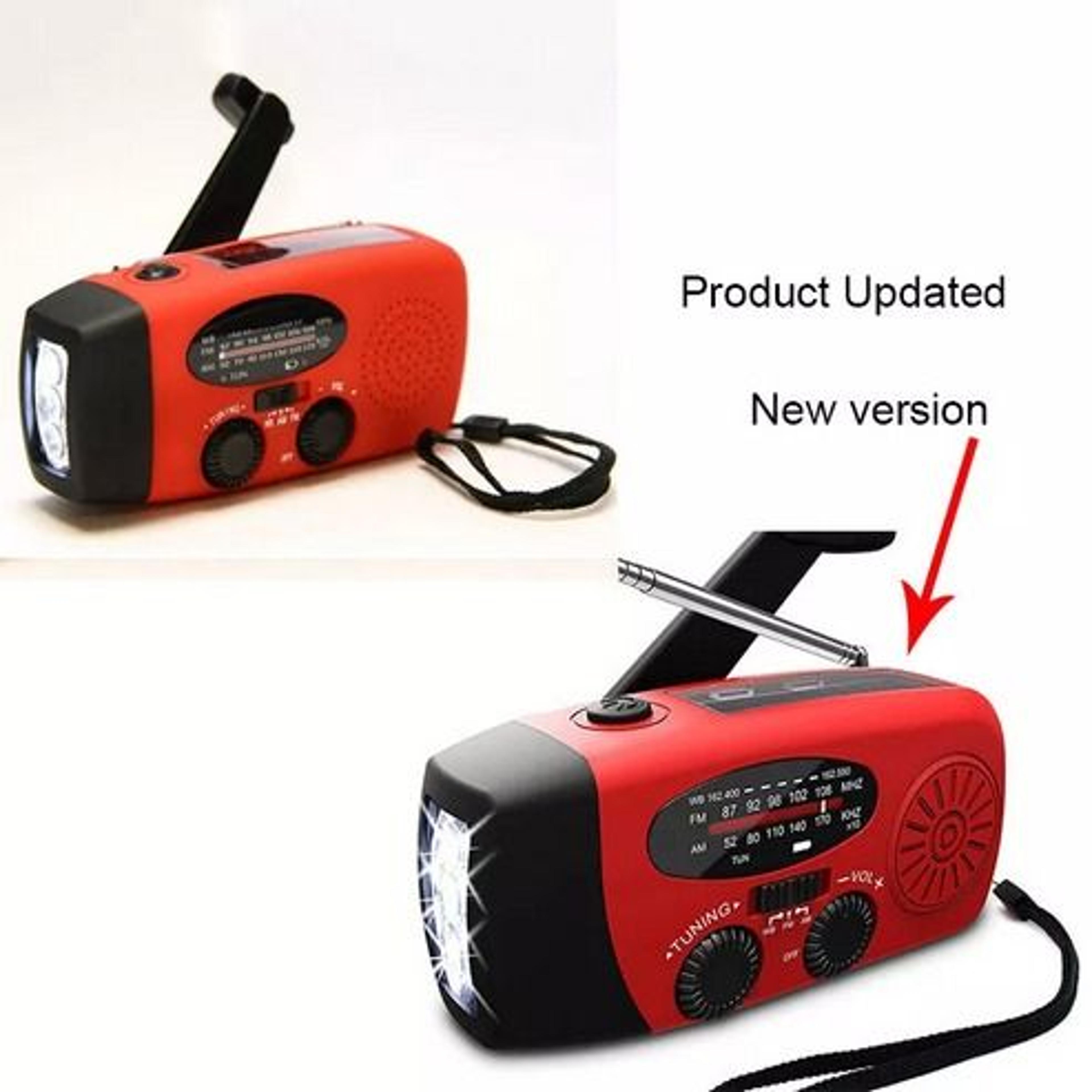 Solar Hand Crank Emergency Radio Power Bank Weather Alerts LED Flash Light Portable Charging 2