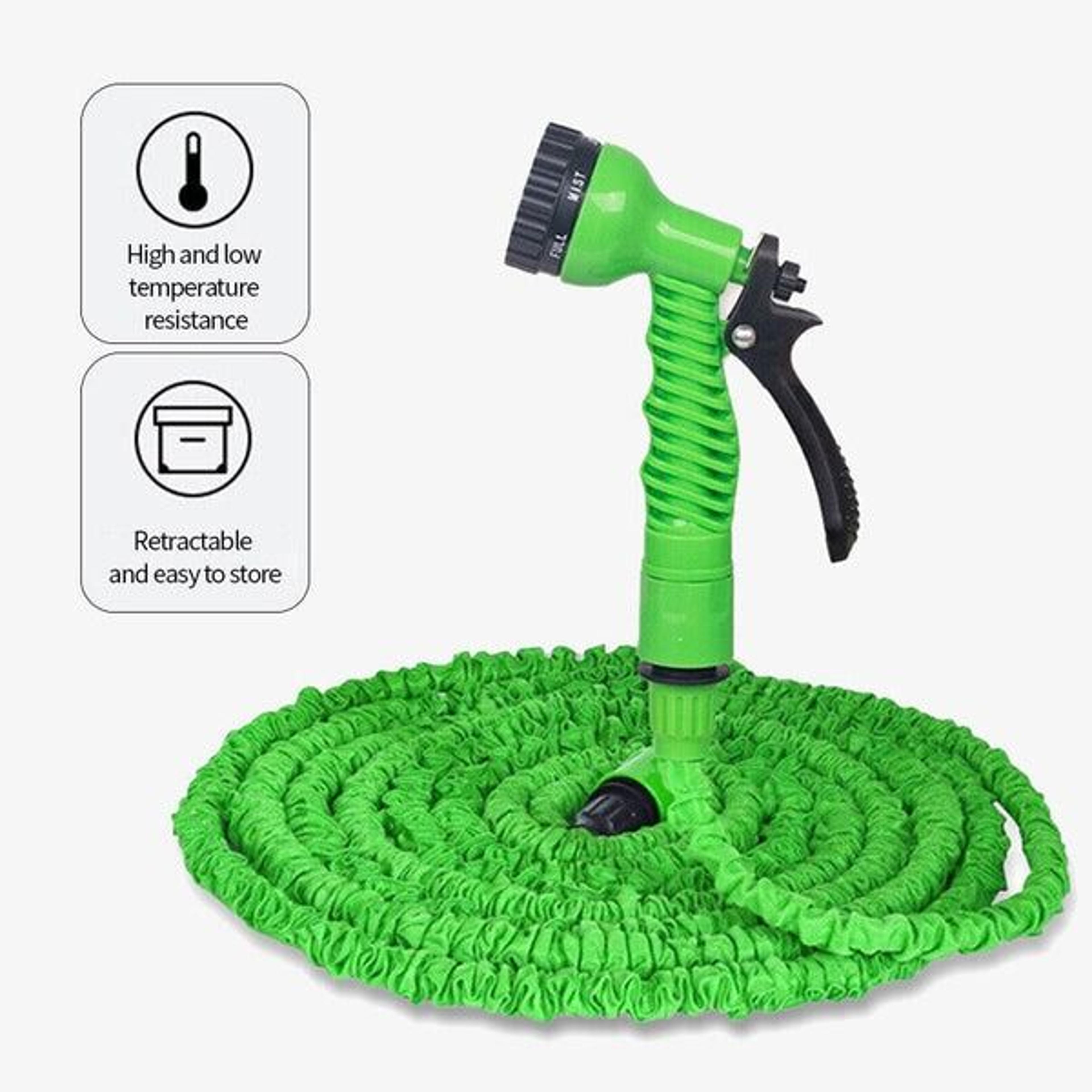 Flexible Garden Water Hose W Spray Nozzle Expanding Expandable Hose For Easy Outdoor Watering 2
