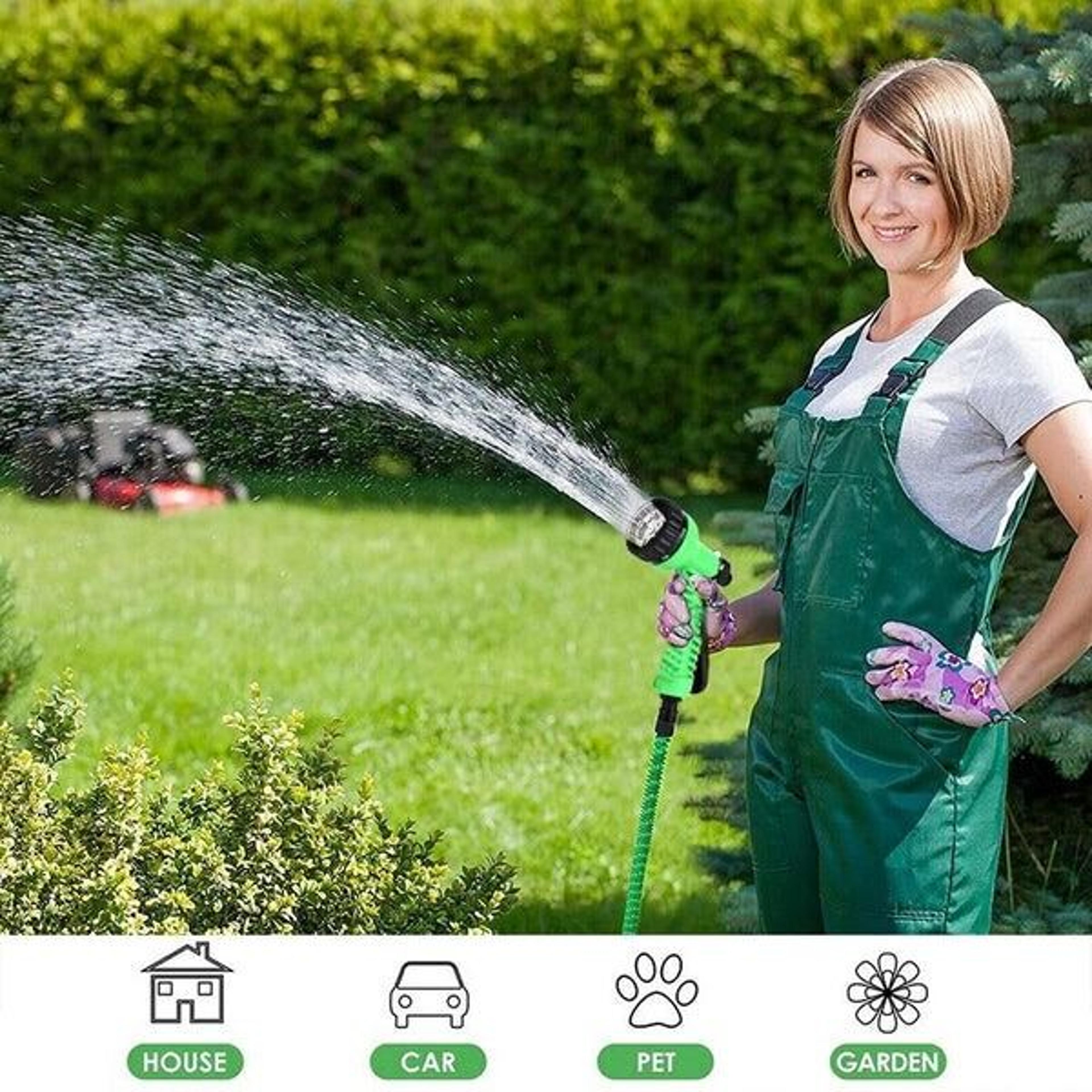 Flexible Garden Water Hose W Spray Nozzle Expanding Expandable Hose For Easy Outdoor Watering 4