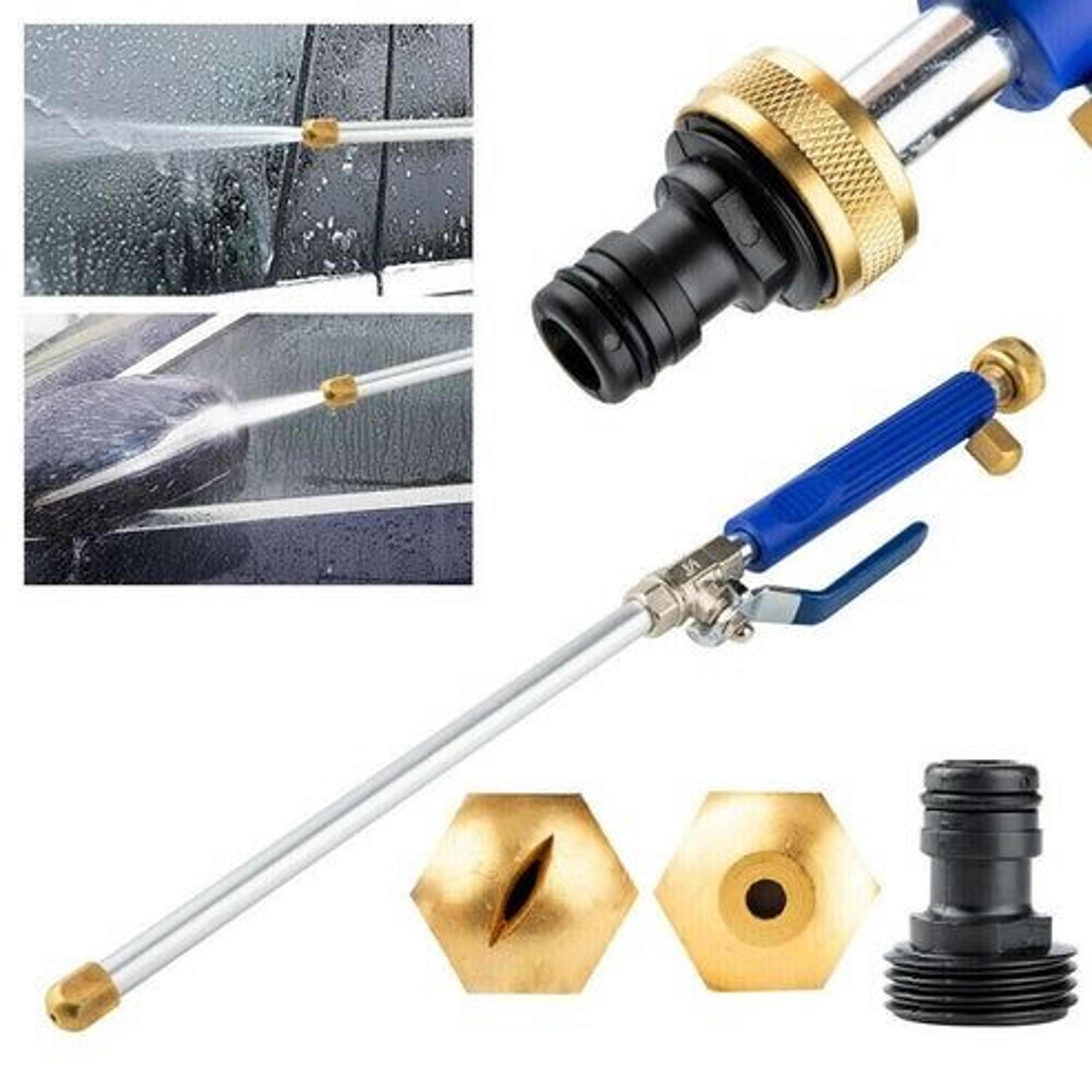 high pressure power washer wand attachment, water spray gun nozzle for garden hose, car, truck, boat, and household
