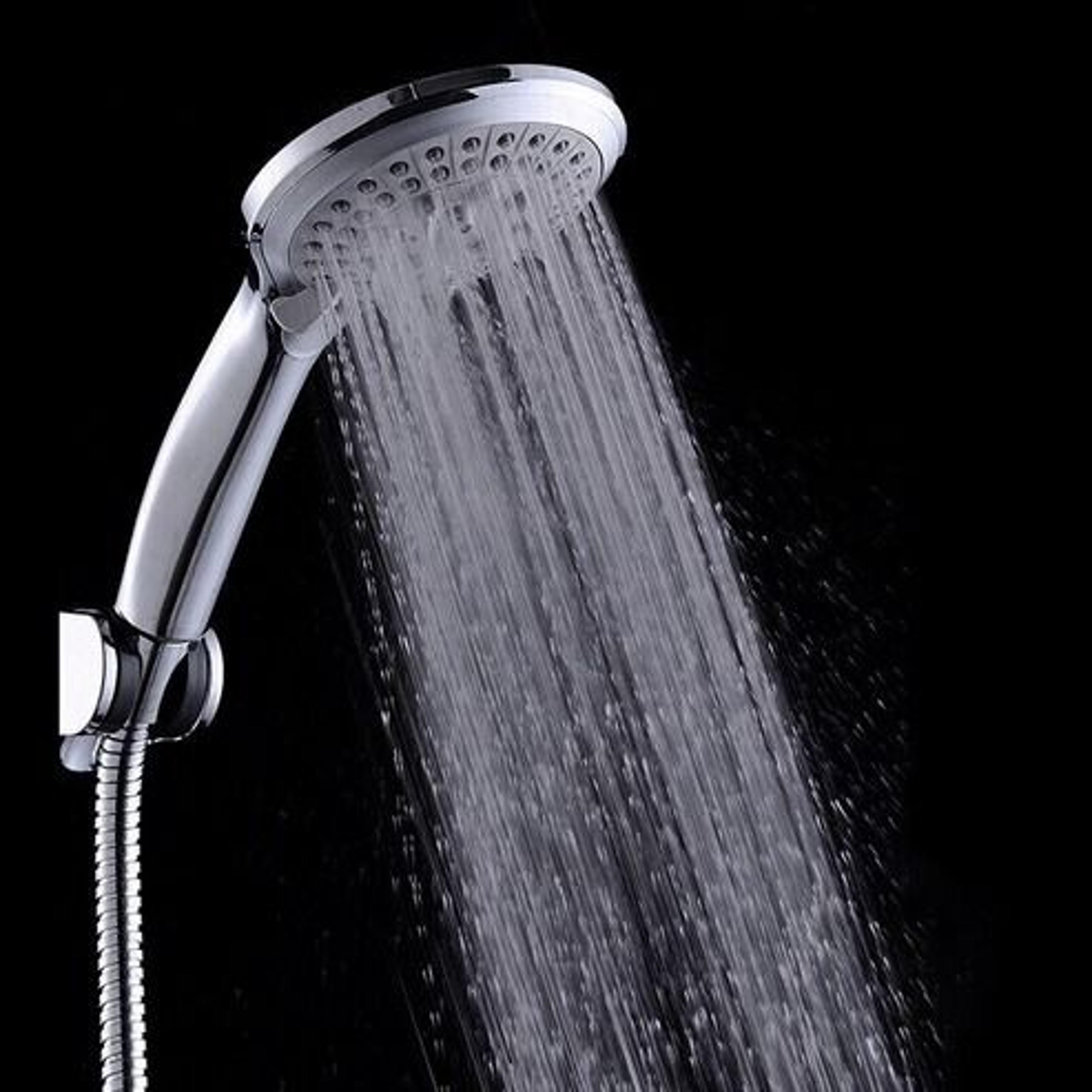 handheld high pressure shower head, hose, self-cleaning, chrome finish, upgrade your shower experience