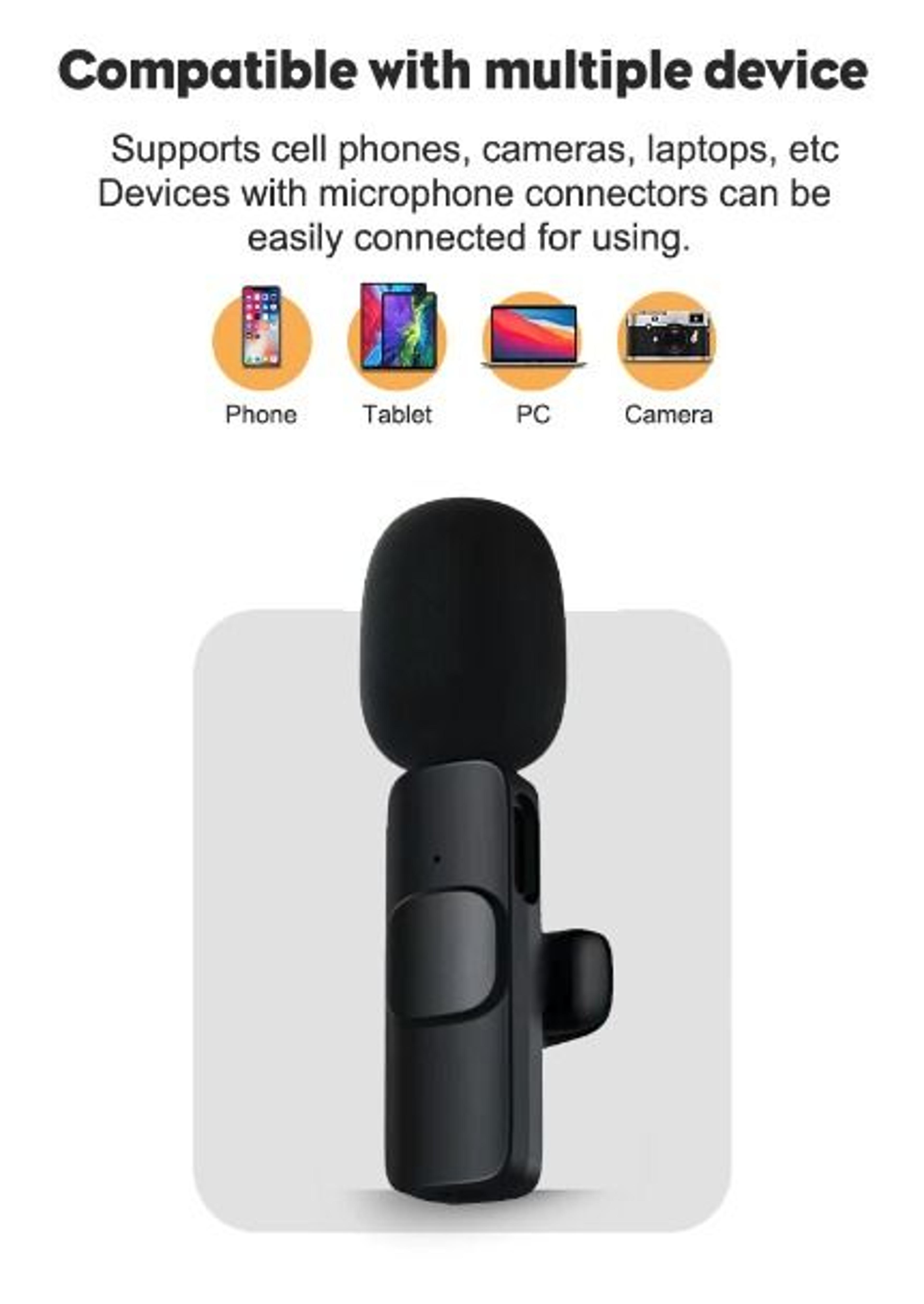 Wireless Lavalier Microphone Mini Mic For Audio Video Recording IPhone 3