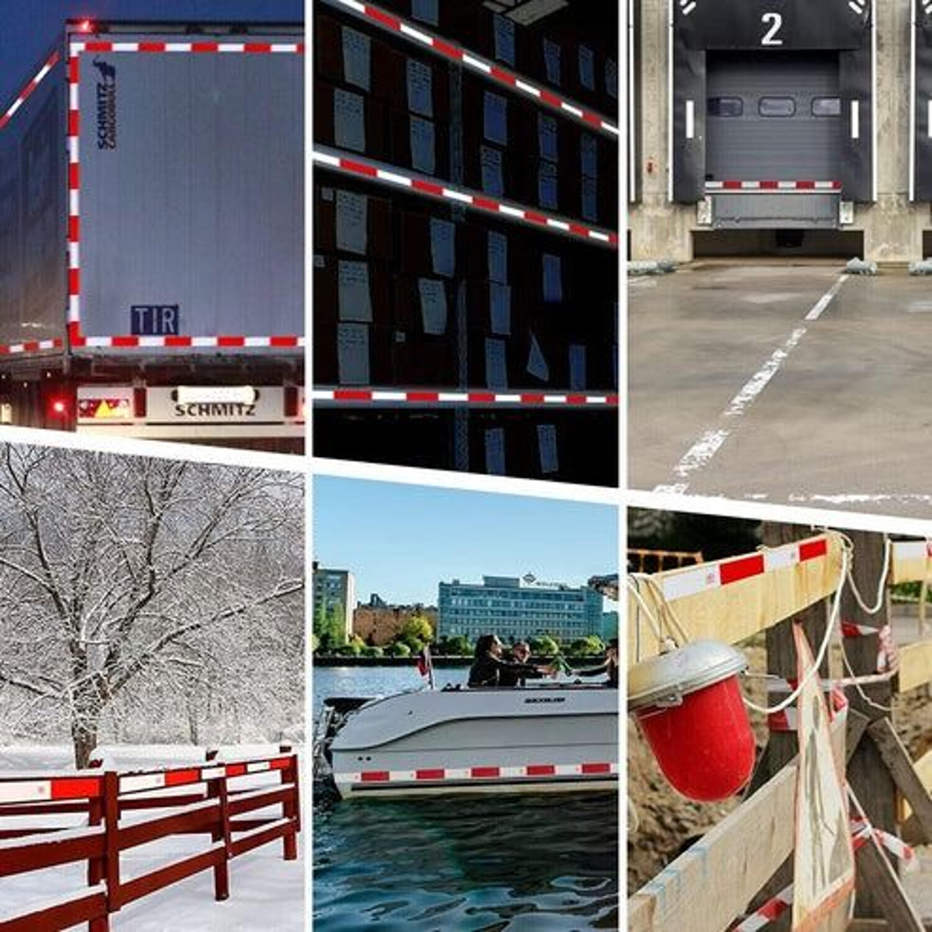 Reflective Safety Tape For Trailers Trucks Cars Waterproof Conspicuity Tape Red White Warning Sign