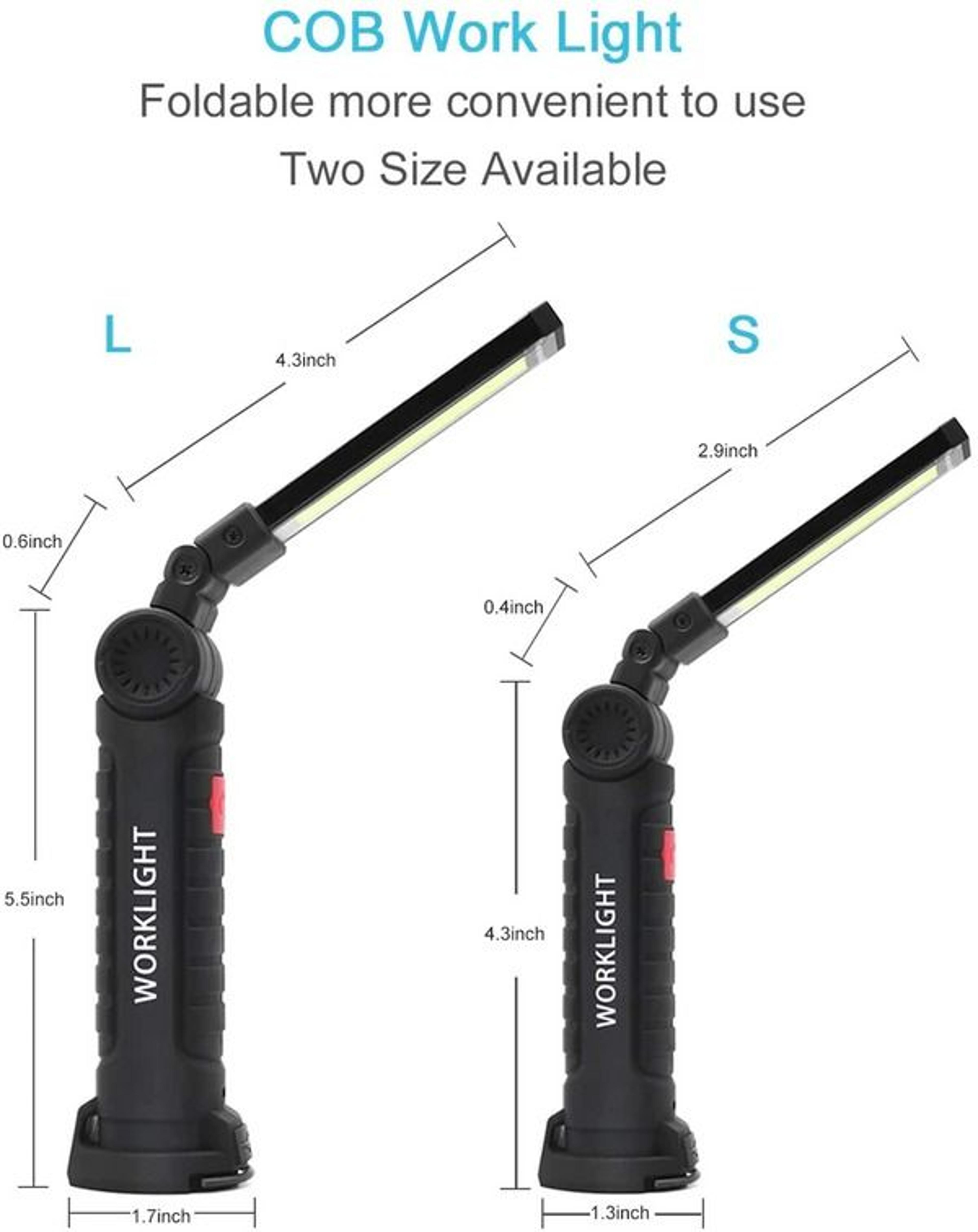 Magnetic Base LED COB Work Light Rechargeable Mechanic Flashlight Bright Lamp For Automotive Worksh 11