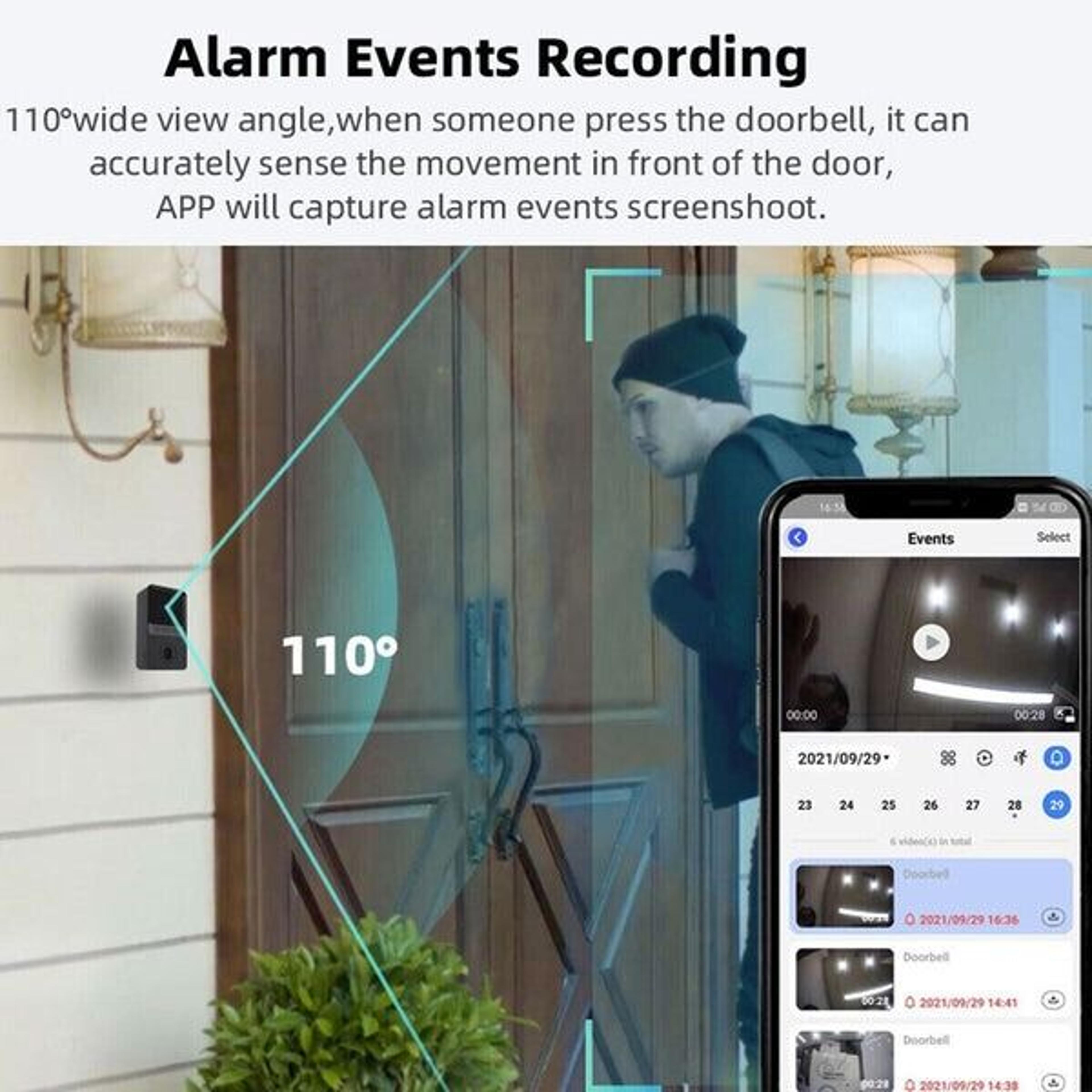 Wireless WiFi Smart Doorbell Intercom Video Camera Door Ring Bell Chime Security Motion Detection 2 7