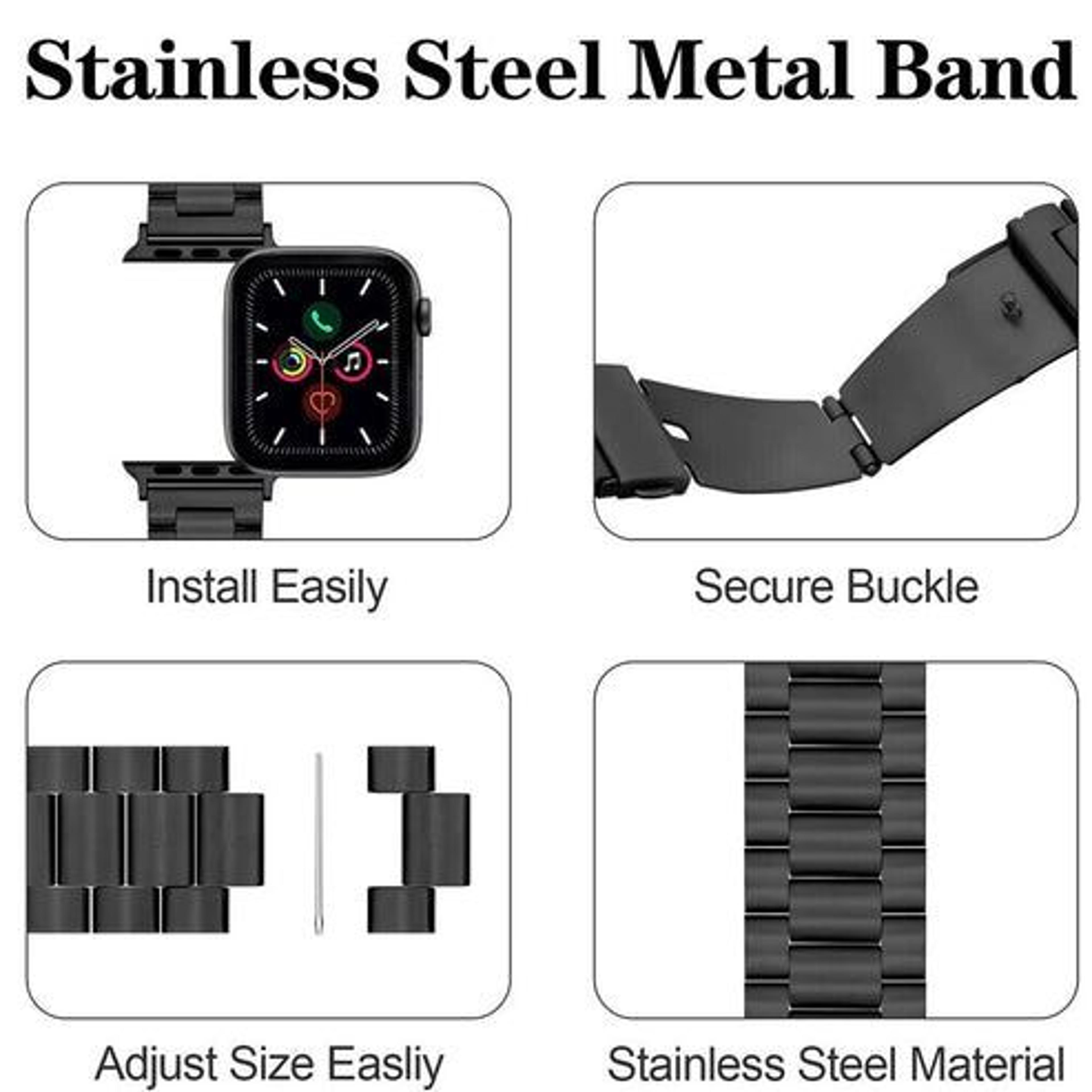 Watch Stainless Steel IWatch Band With Protective TPU Case 10