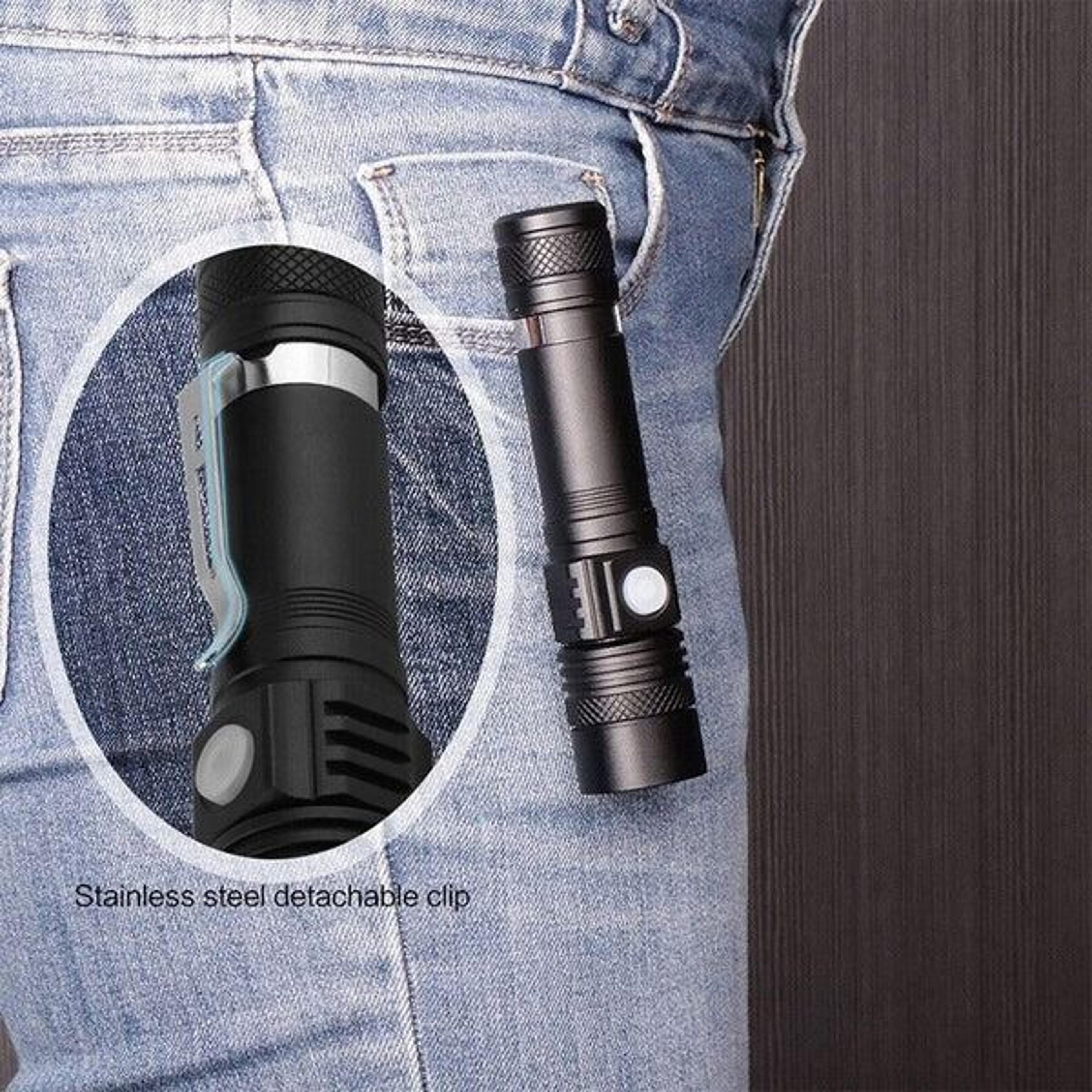 super bright led tactical flashlight, zoomable beam control, rechargeable battery camping search light torch pro max