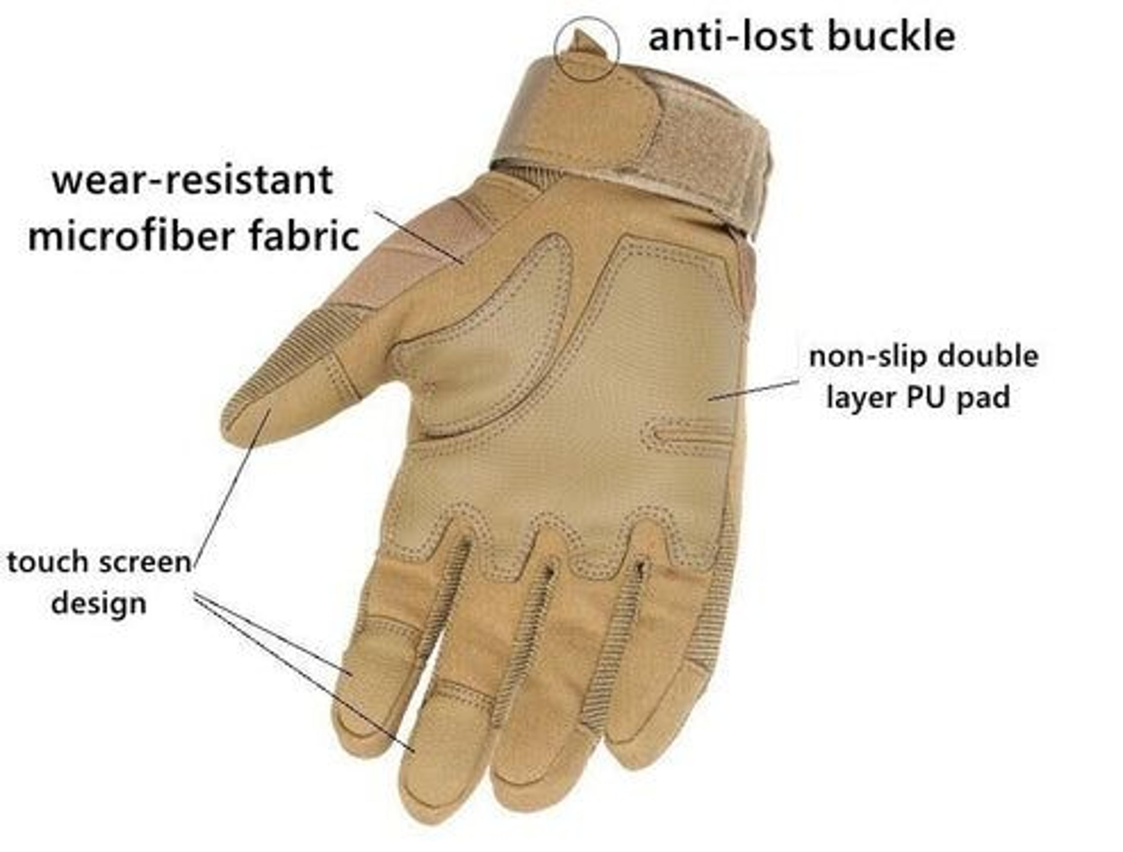 Full Finger Tactical Motorcycle Gloves Gloves Motorbike Riding Racing Mittens With Touch Screen Gri