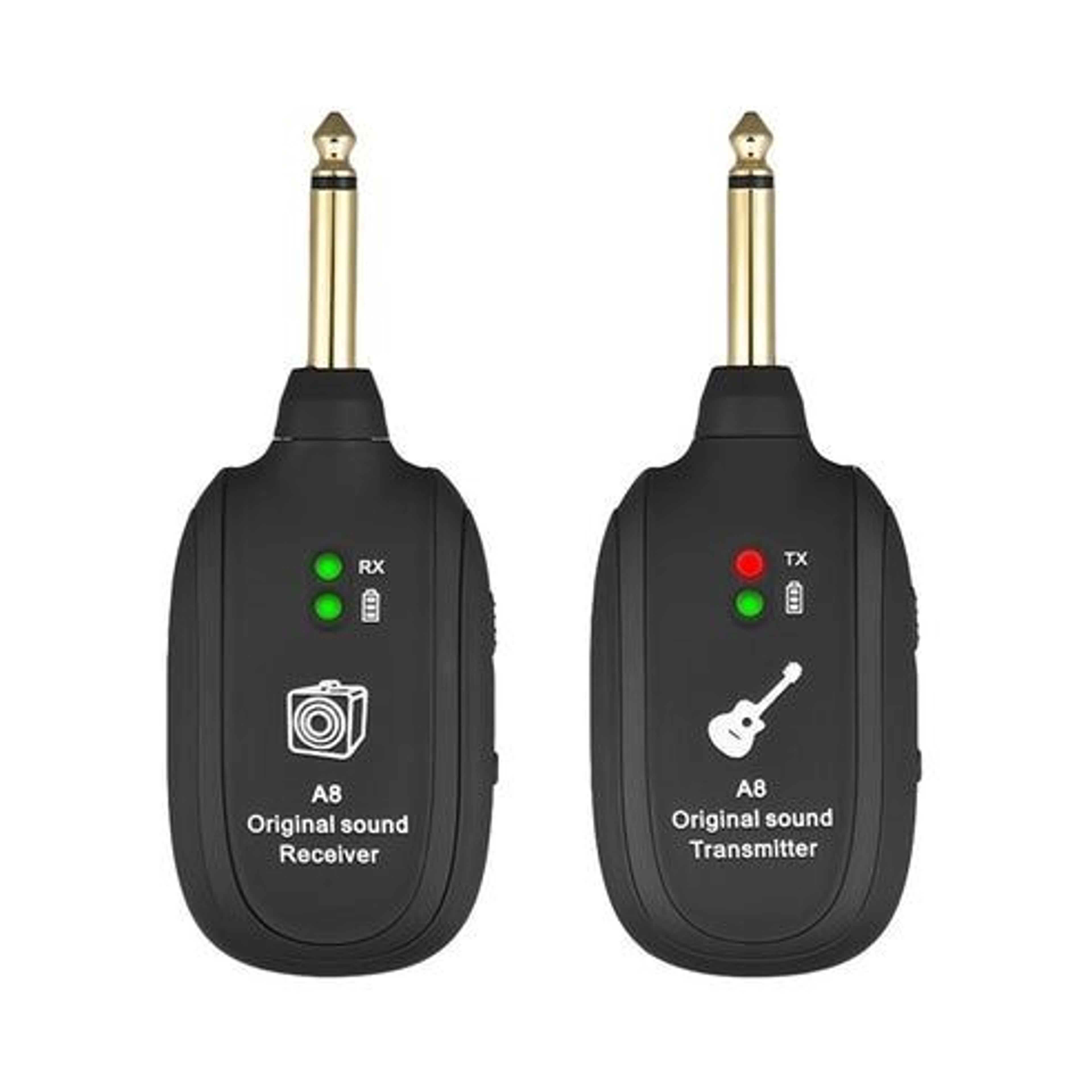 Wireless Guitar System UHF Transmitter Receiver Combo Built In Rechargeable Battery Clear Signal Pe 2