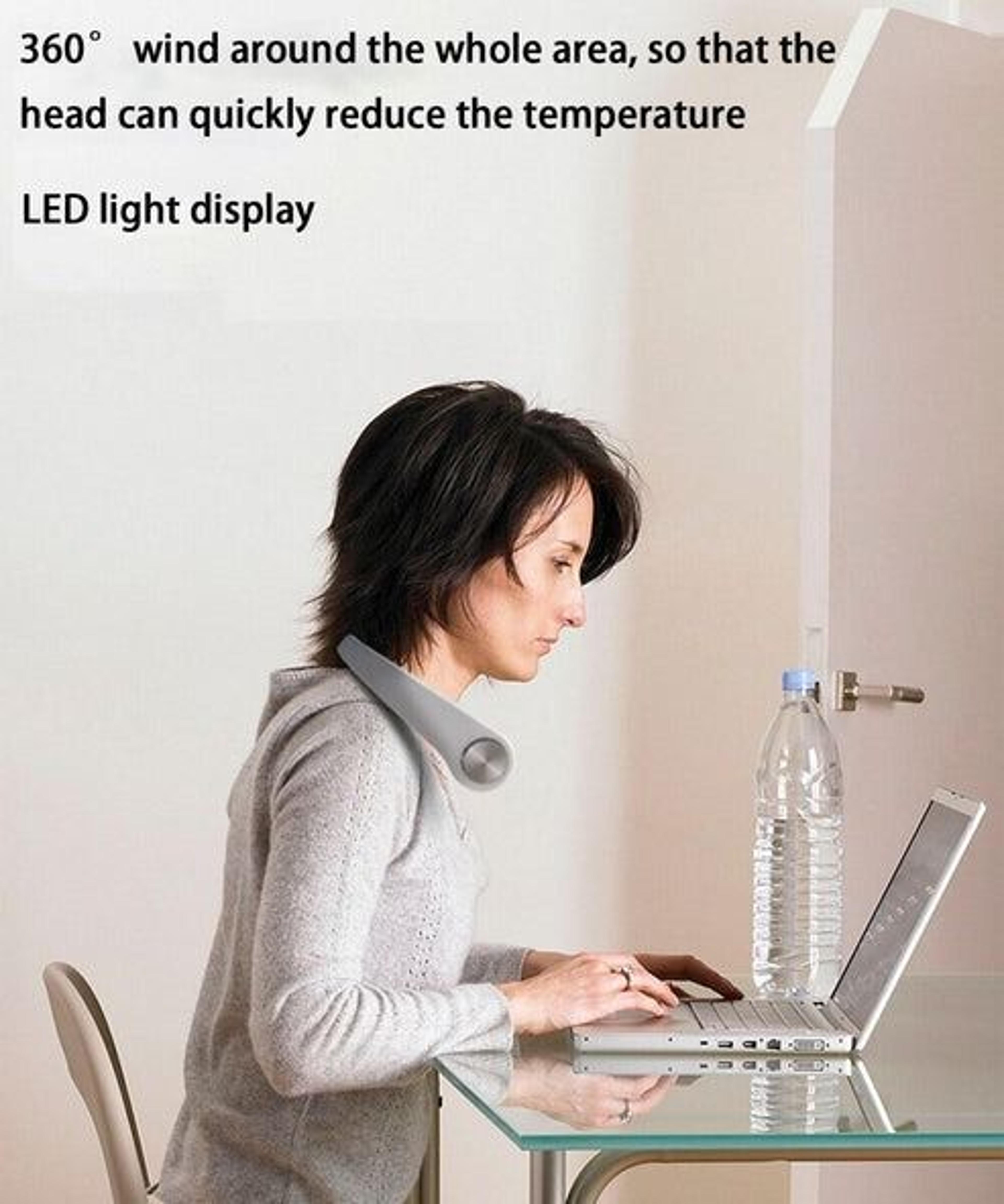 Neck Fan Cooling Air Cooler Little Electric Air Conditioner USB Portable Hanging Hands Free Wearabl 6