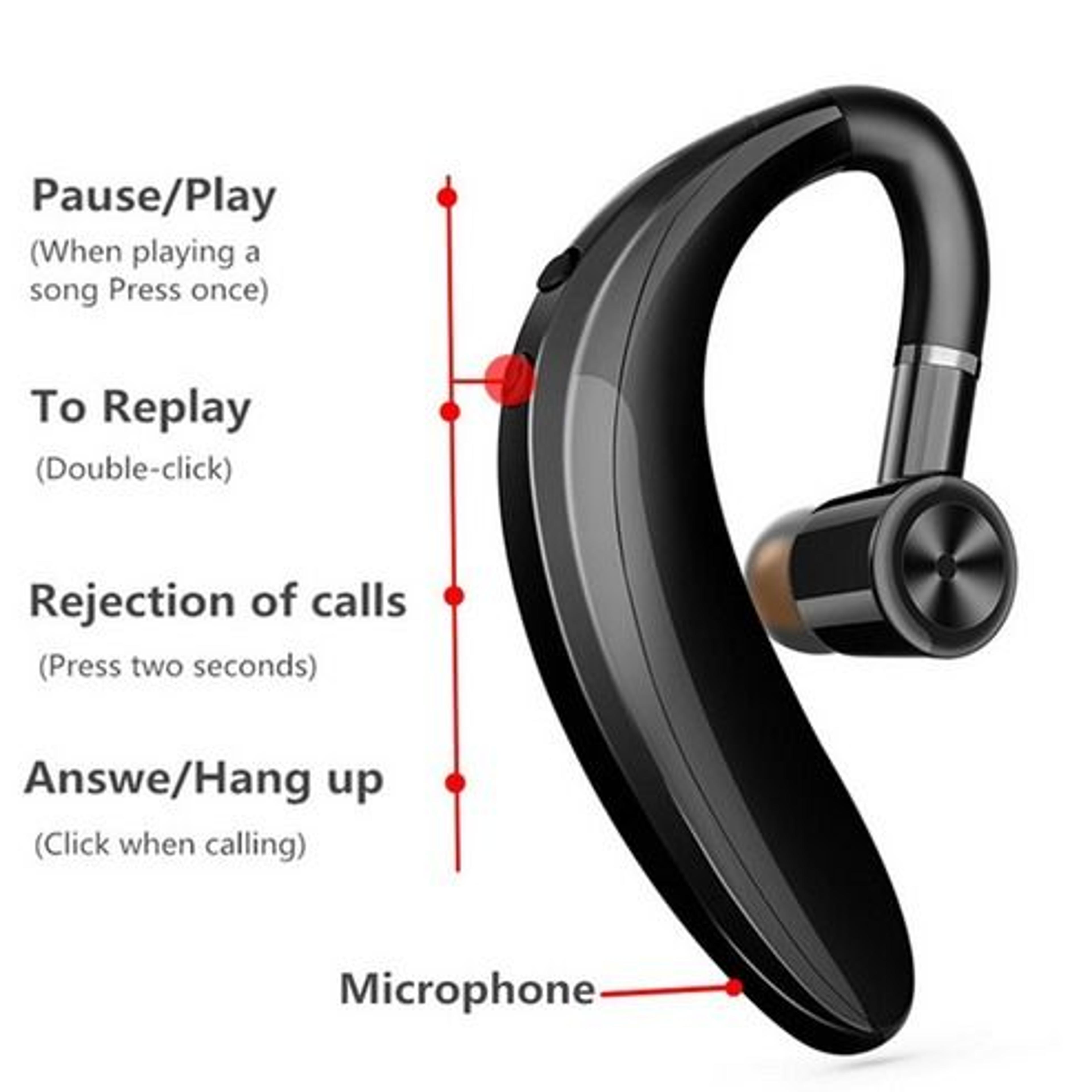 Trucker Earbuds Wireless Bluetooth Headset Noise Cancelling Earpiece For Driving And All Day Use 11
