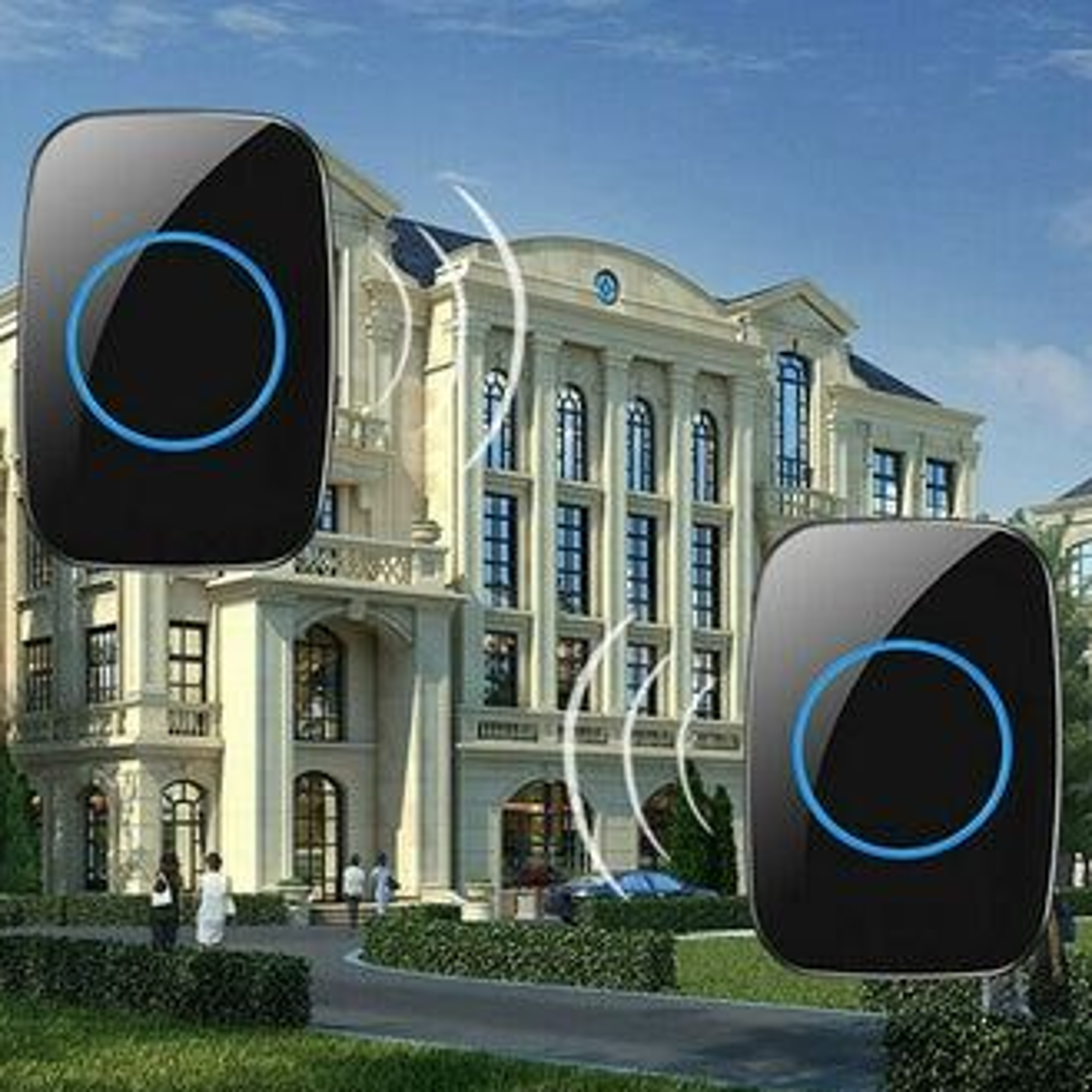 adjustable wireless doorbell chime, waterproof plugin receiver, easy installation for home