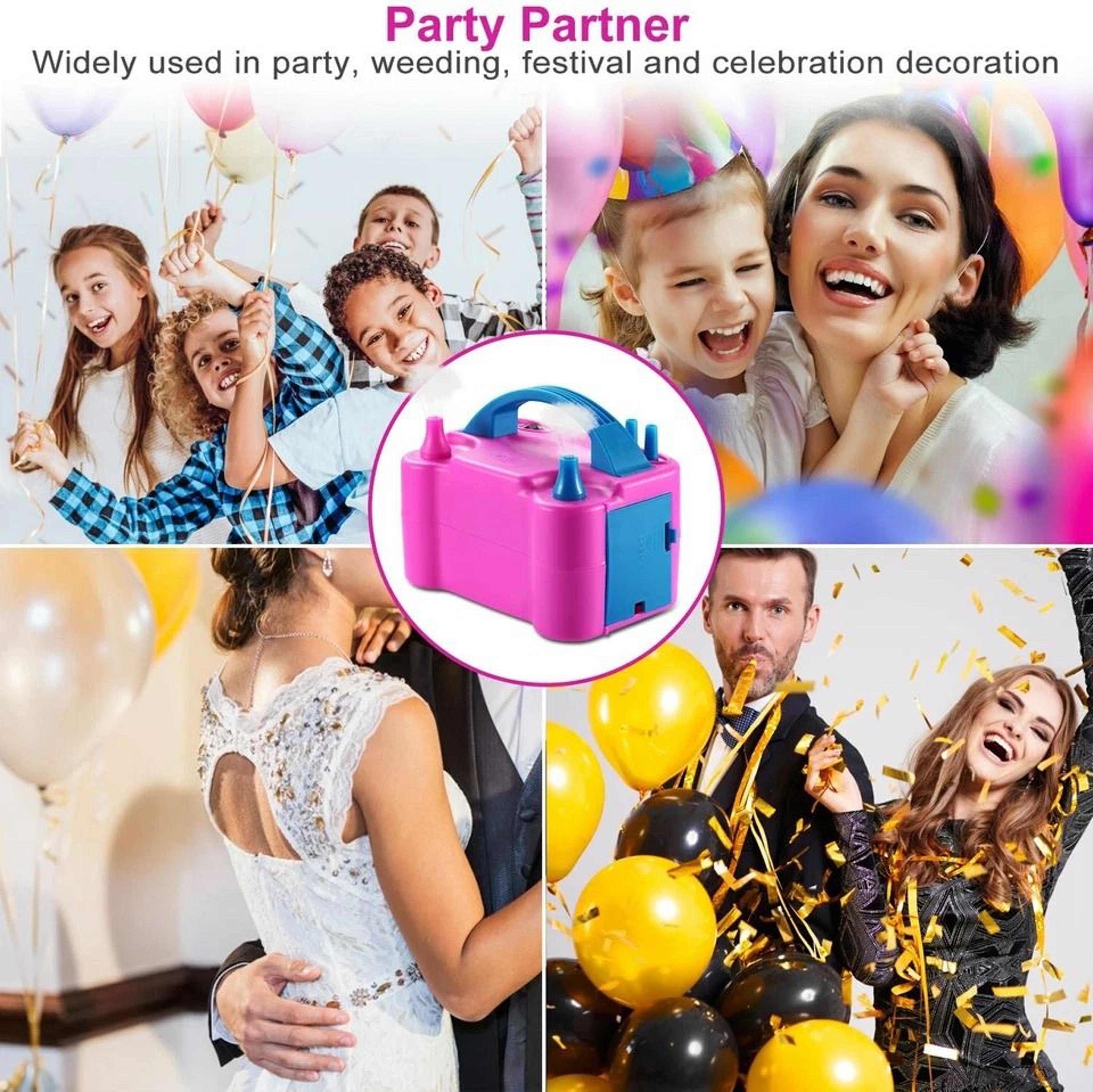 Balloon Air Pump Inflator Portable Electric Double Pump Blower Quick  Easy Latex Balloon Inflation  4