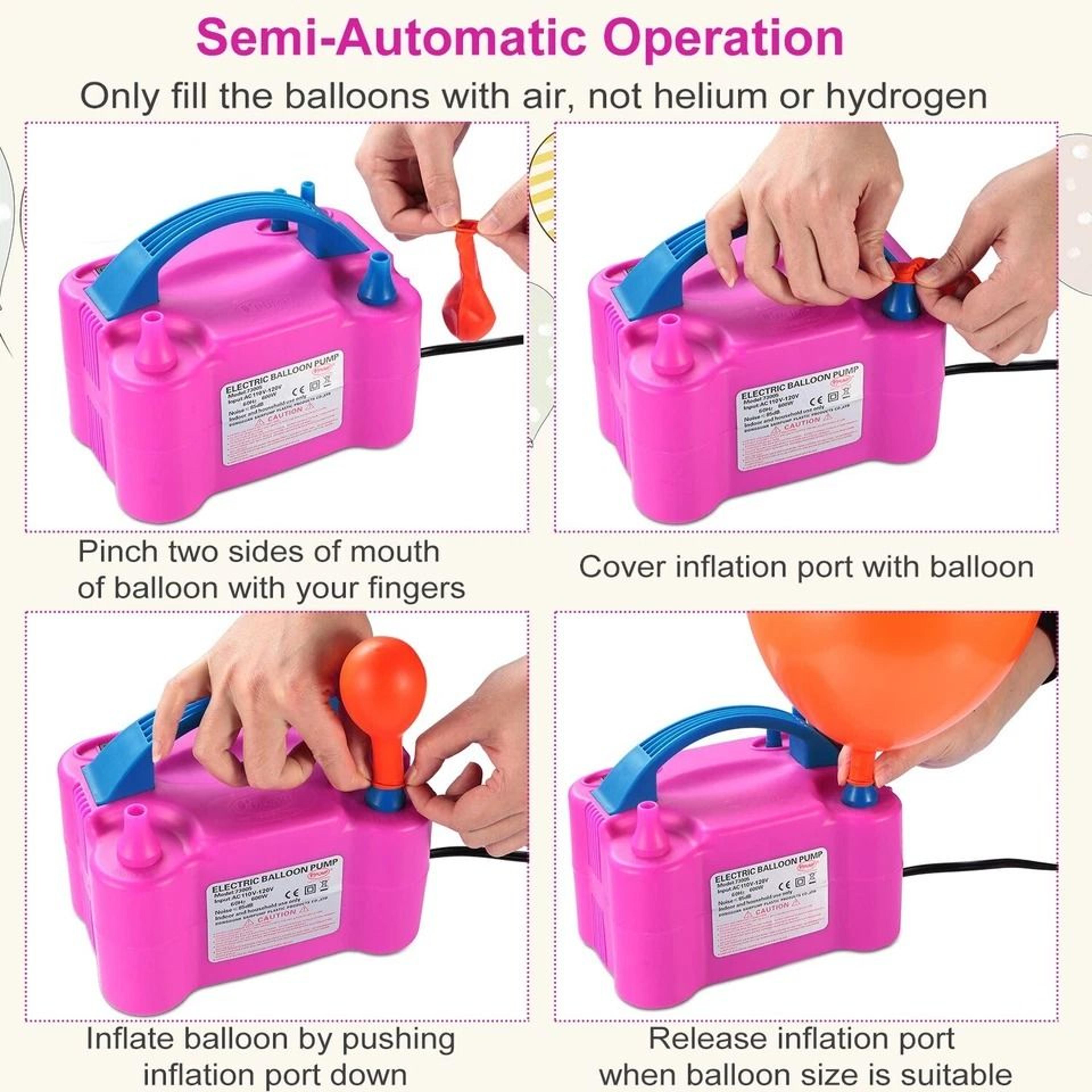 Balloon Air Pump Inflator Portable Electric Double Pump Blower Quick  Easy Latex Balloon Inflation  5