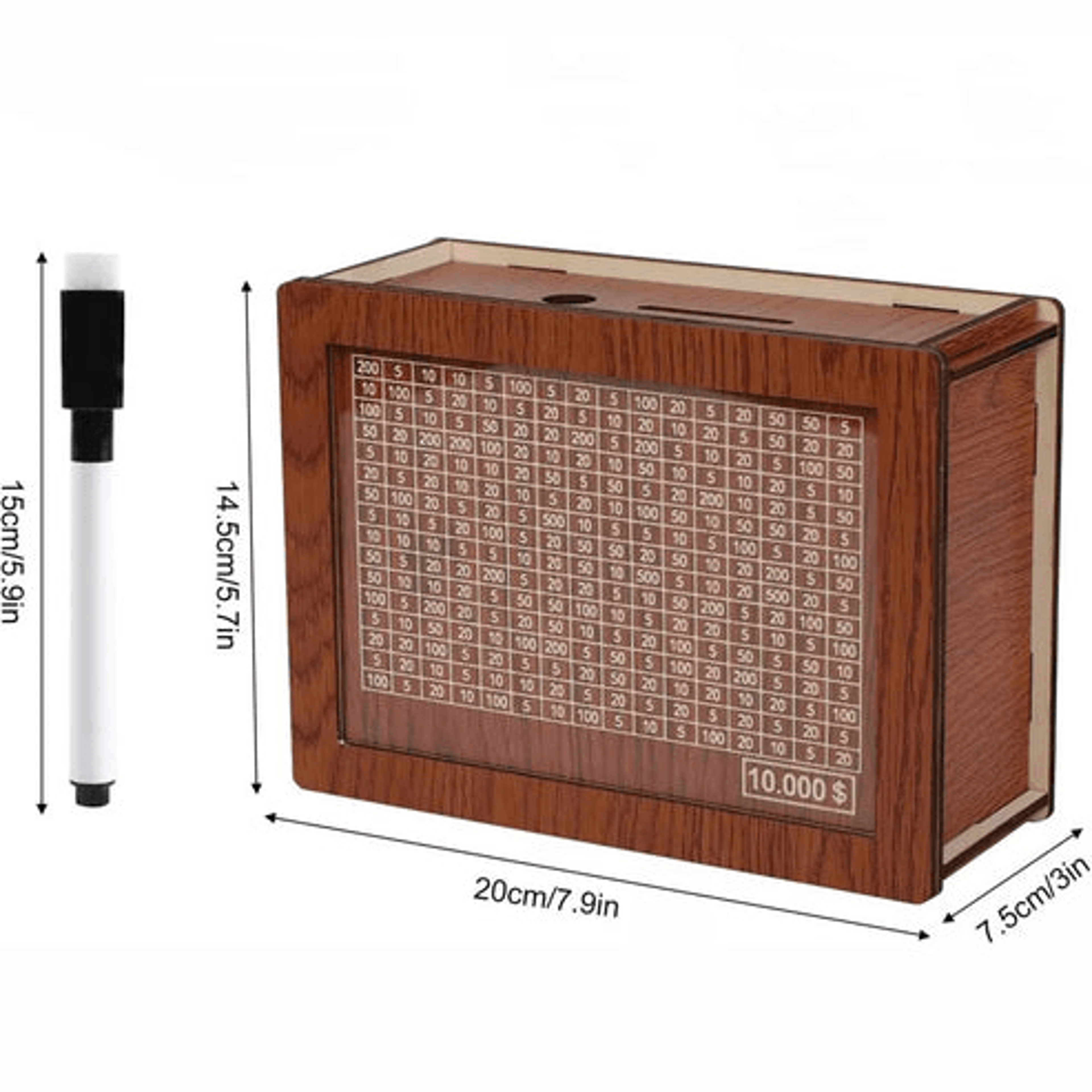 Wooden Cash Saver Box With Countdown Cash Vault Wooden Savings Box Money Saving Box For Budgeting A 7