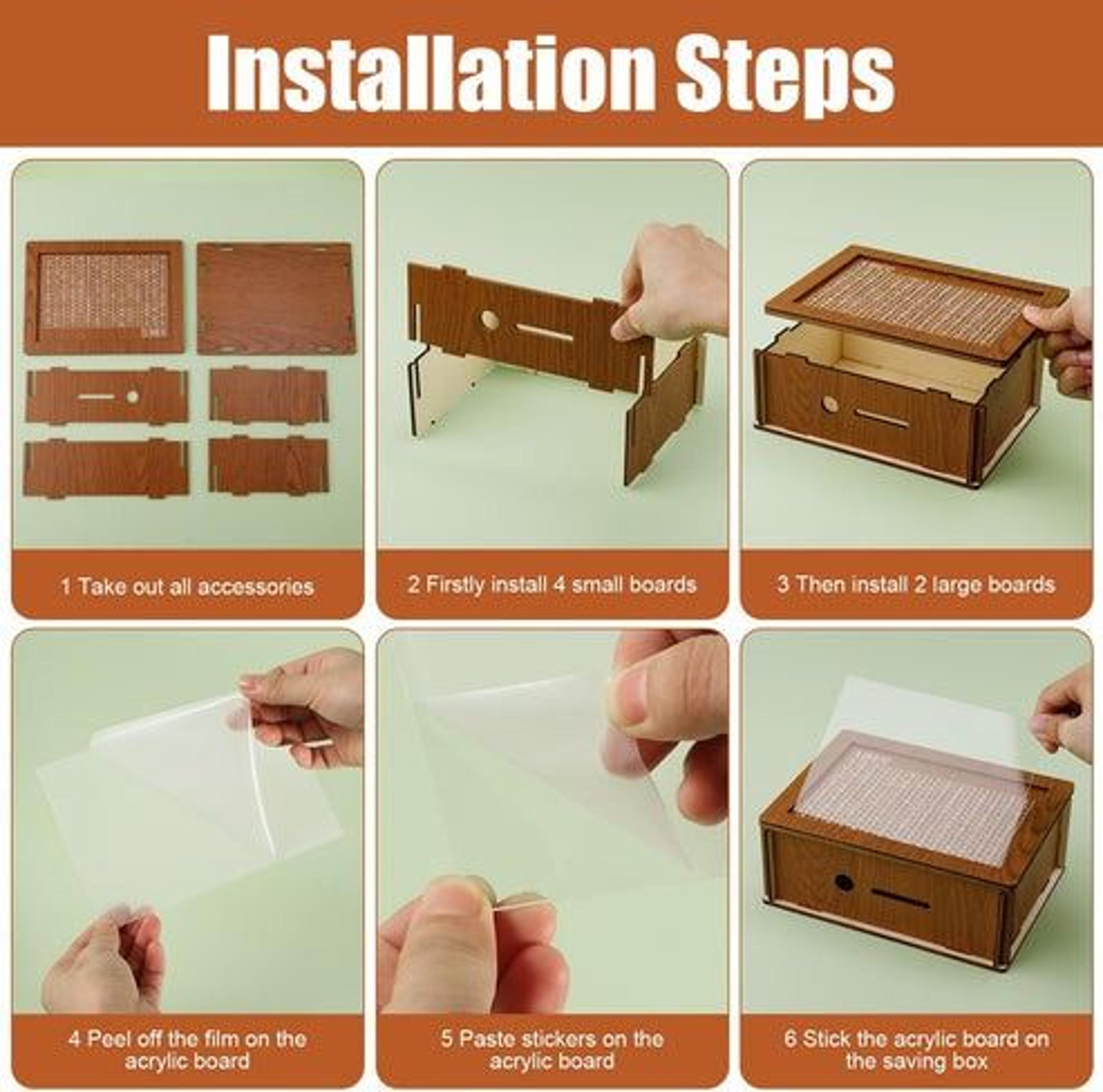 Wooden Cash Saver Box With Countdown Cash Vault Wooden Savings Box Money Saving Box For Budgeting A 9