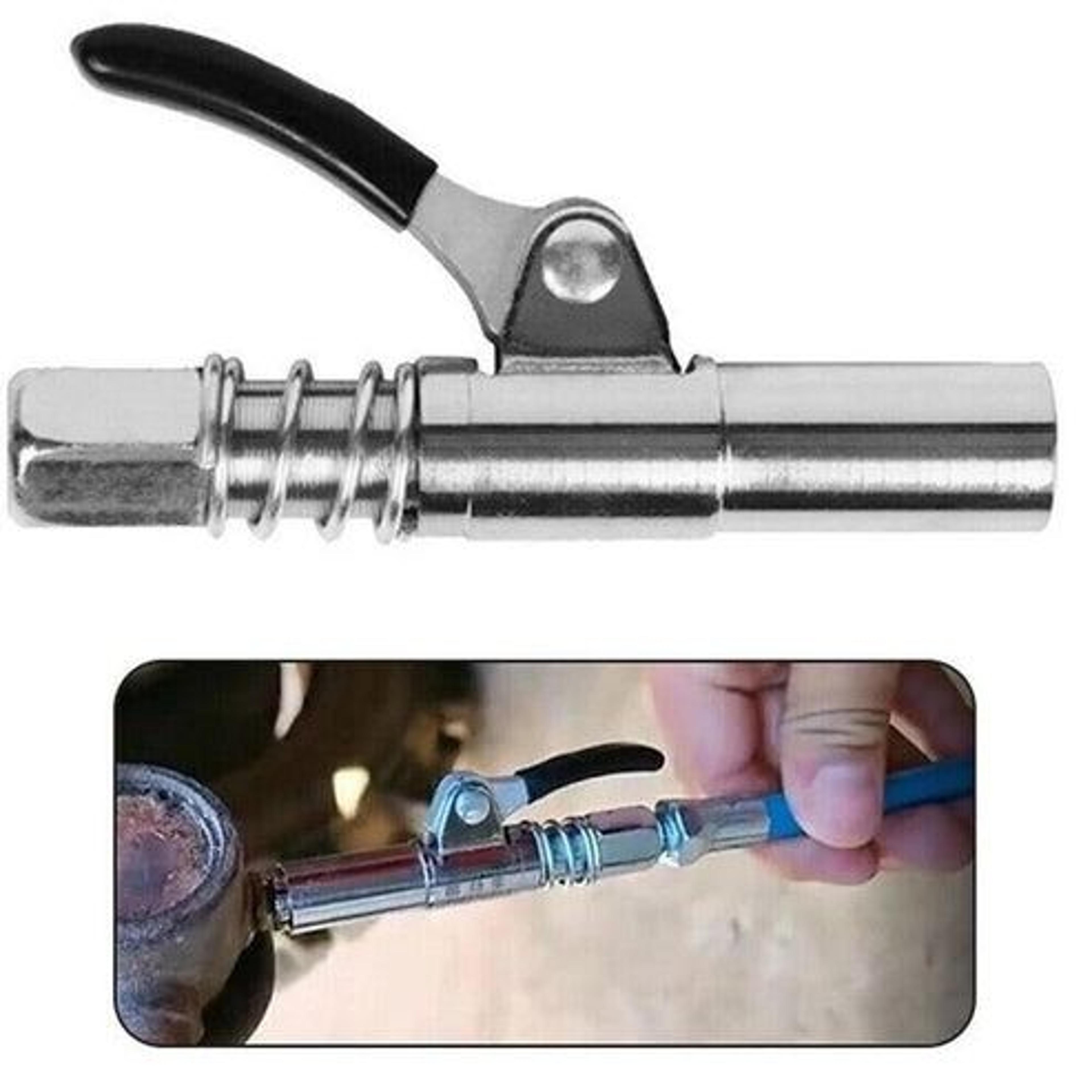 grease gun coupler high pressure nozzles, quick release lock oil injection, durable & easy to use