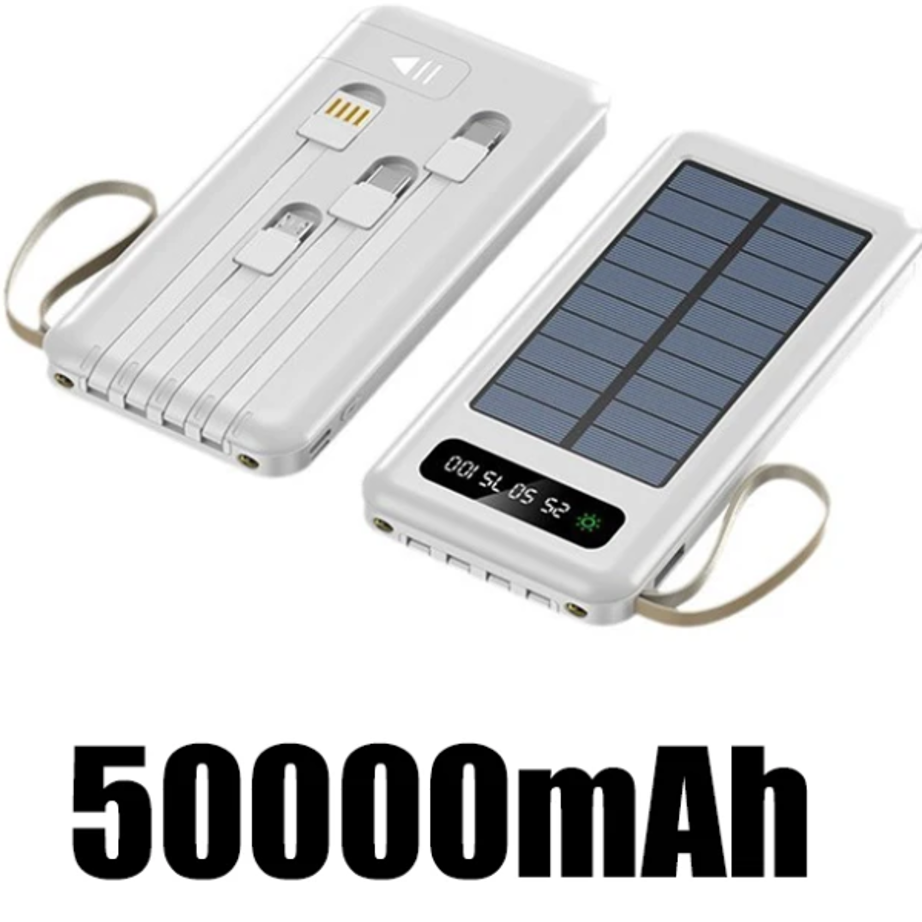 solar power bank with fast charging dual usb and type c output