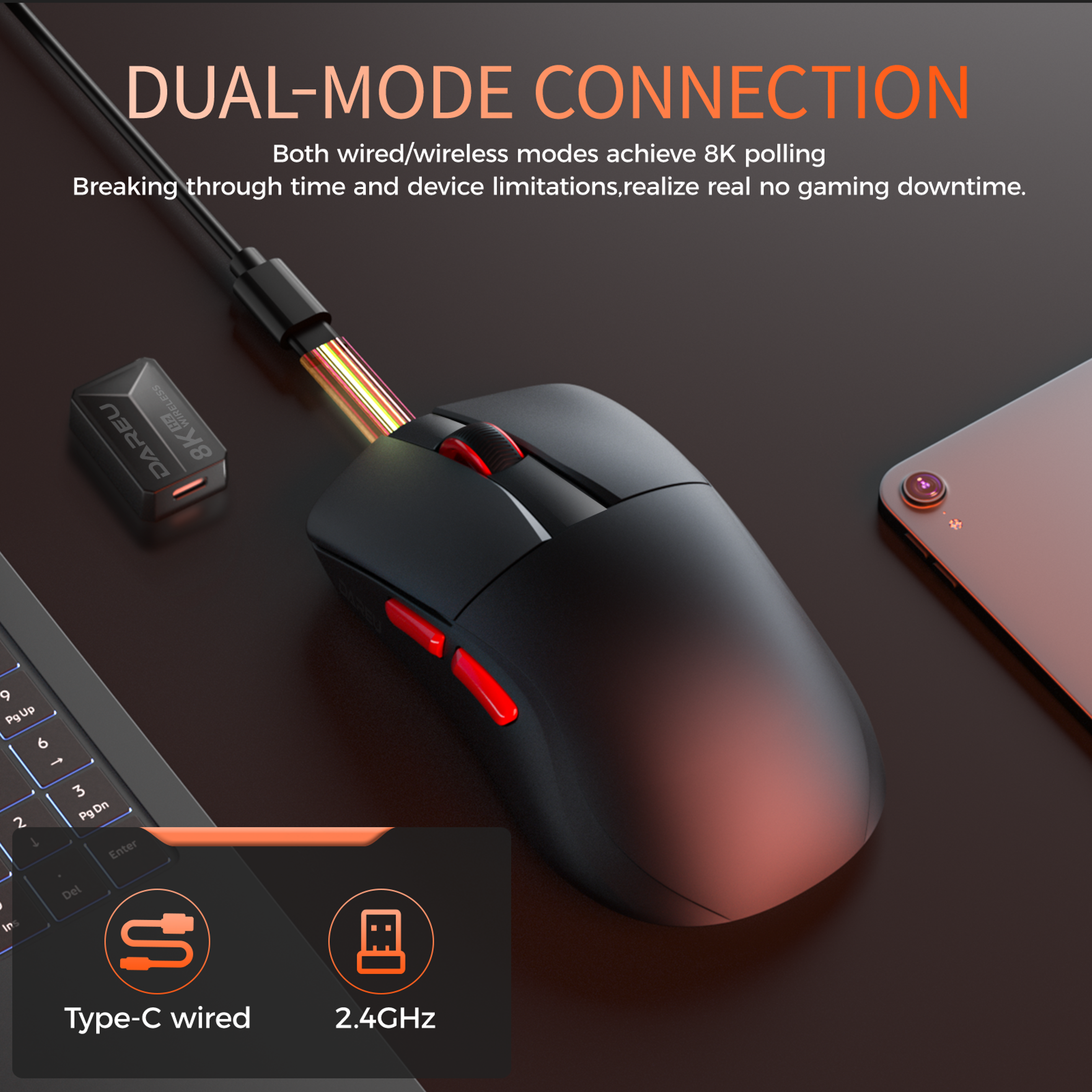UltraLight Pro DPI Wireless Gaming Mouse With Polling Rate And Sensor 3