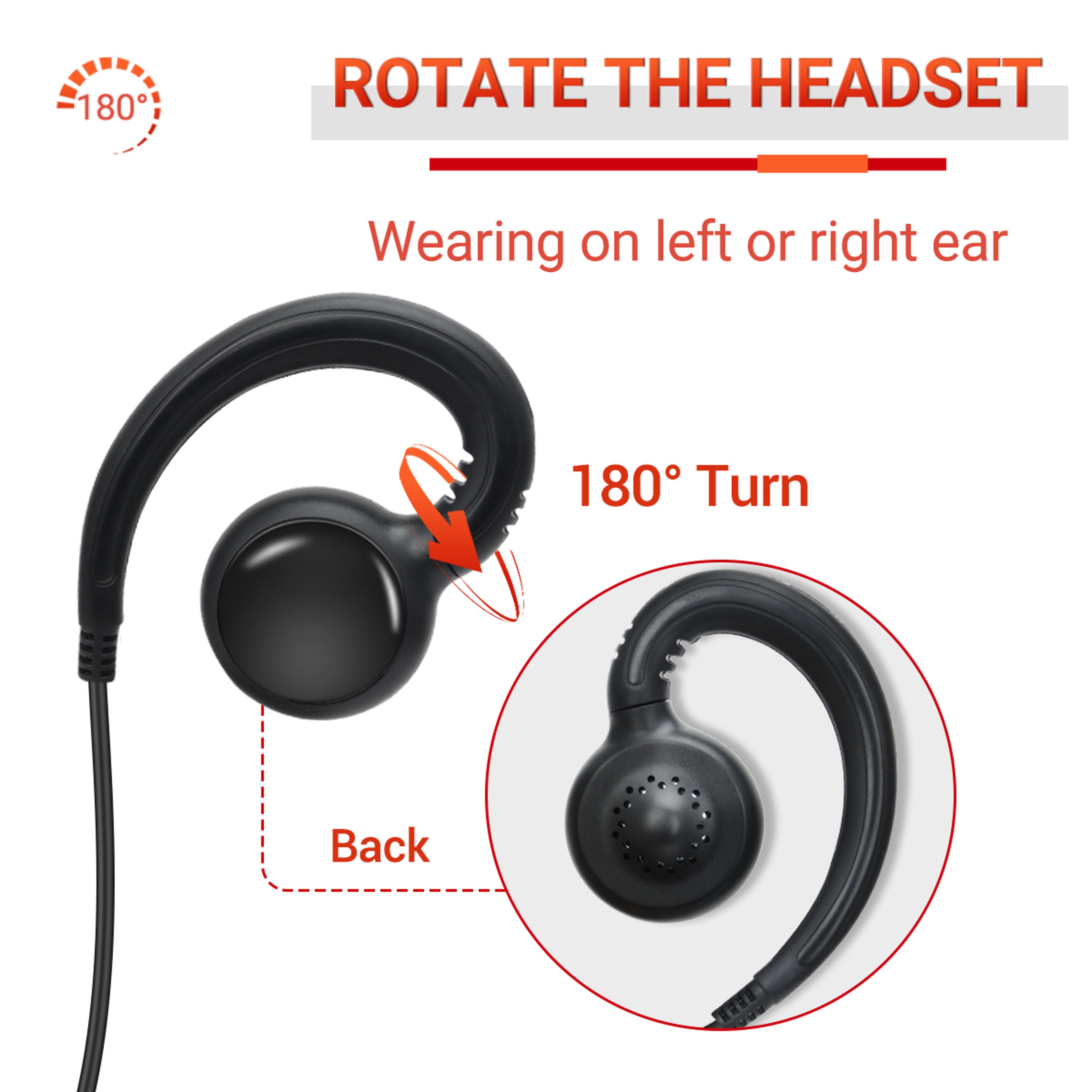 Walkie Talkie Earpiece Set With PTT Mic  More 1
