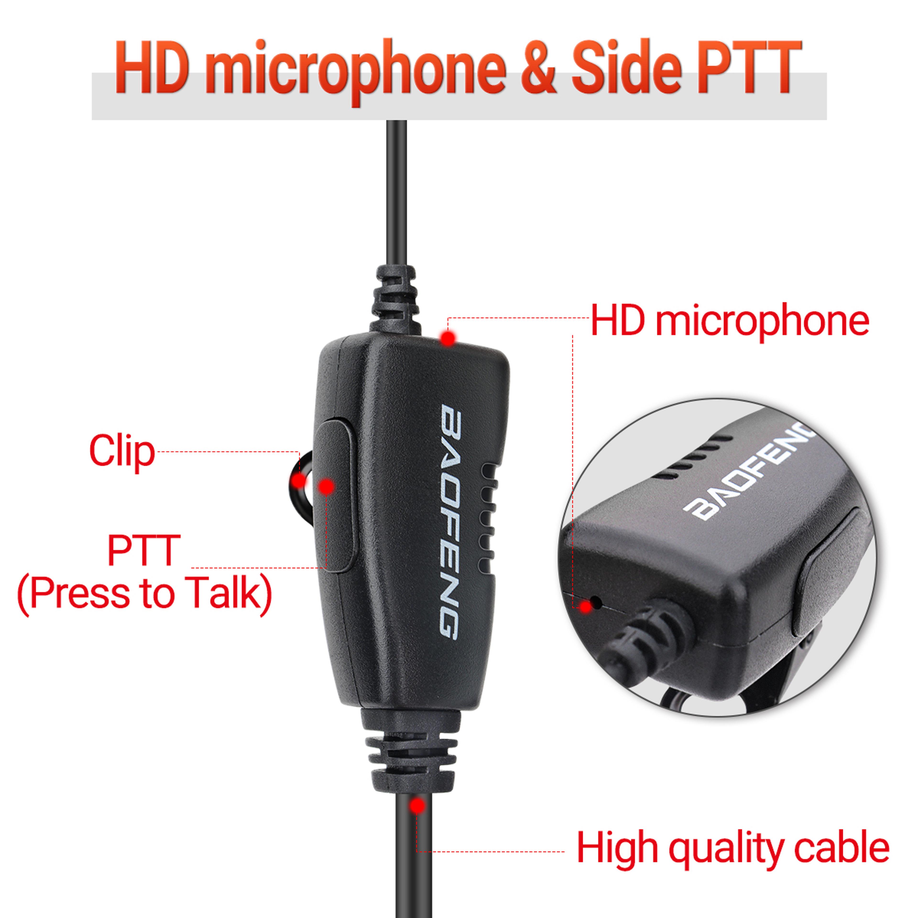 Walkie Talkie Earpiece Set With PTT Mic  More 2