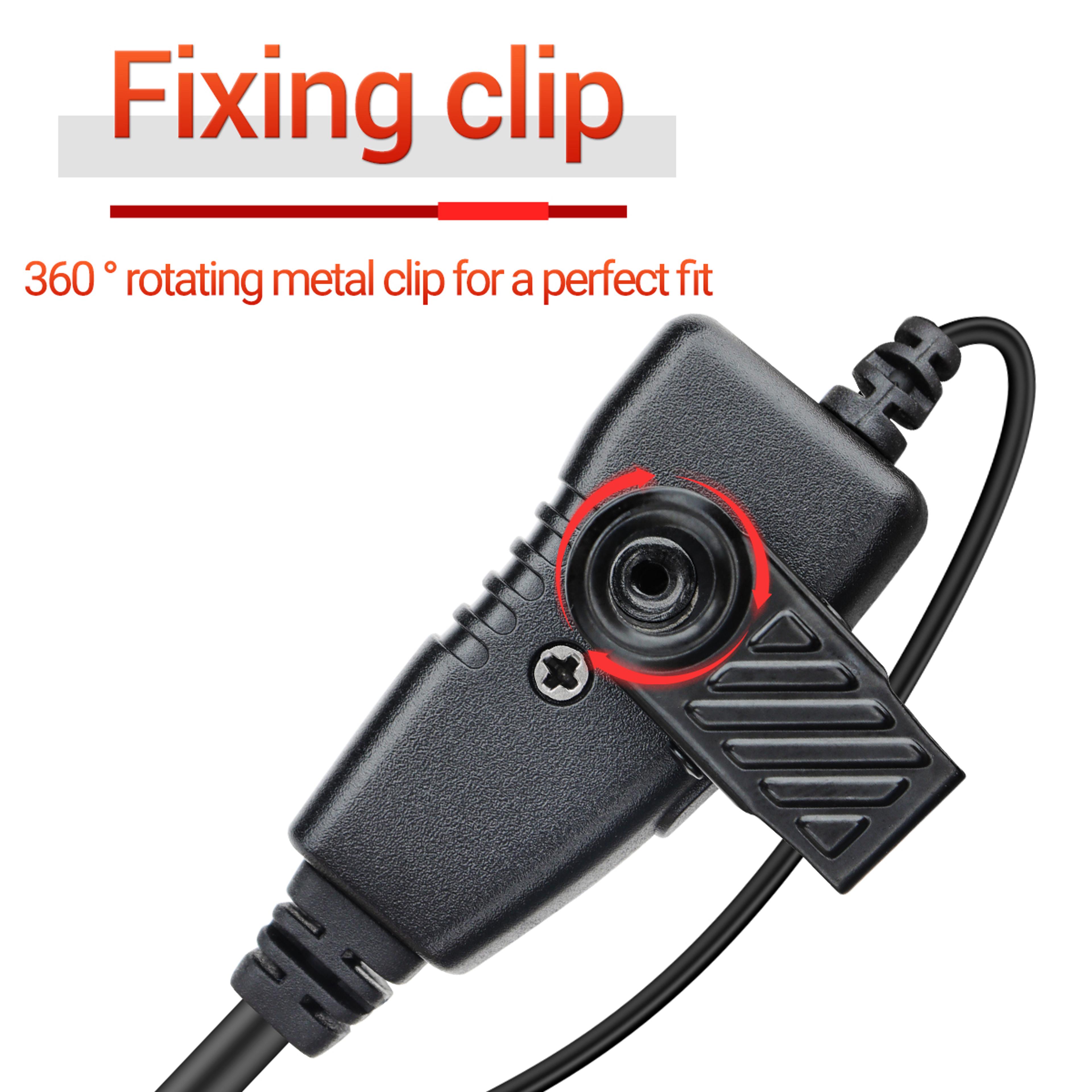 Walkie Talkie Earpiece Set With PTT Mic  More 4