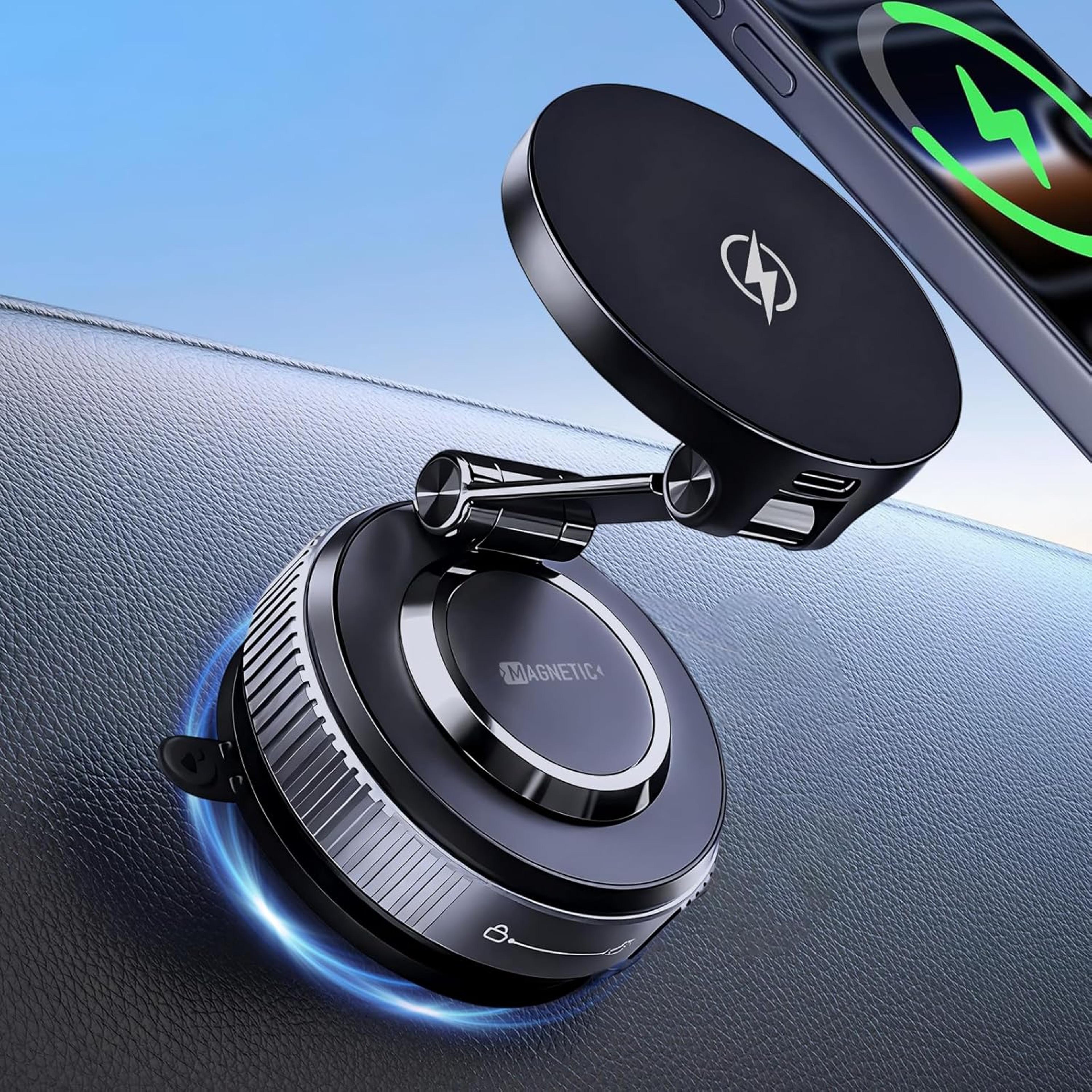 magcharge pro magsafe car mount charger with vacuum suction and rotation