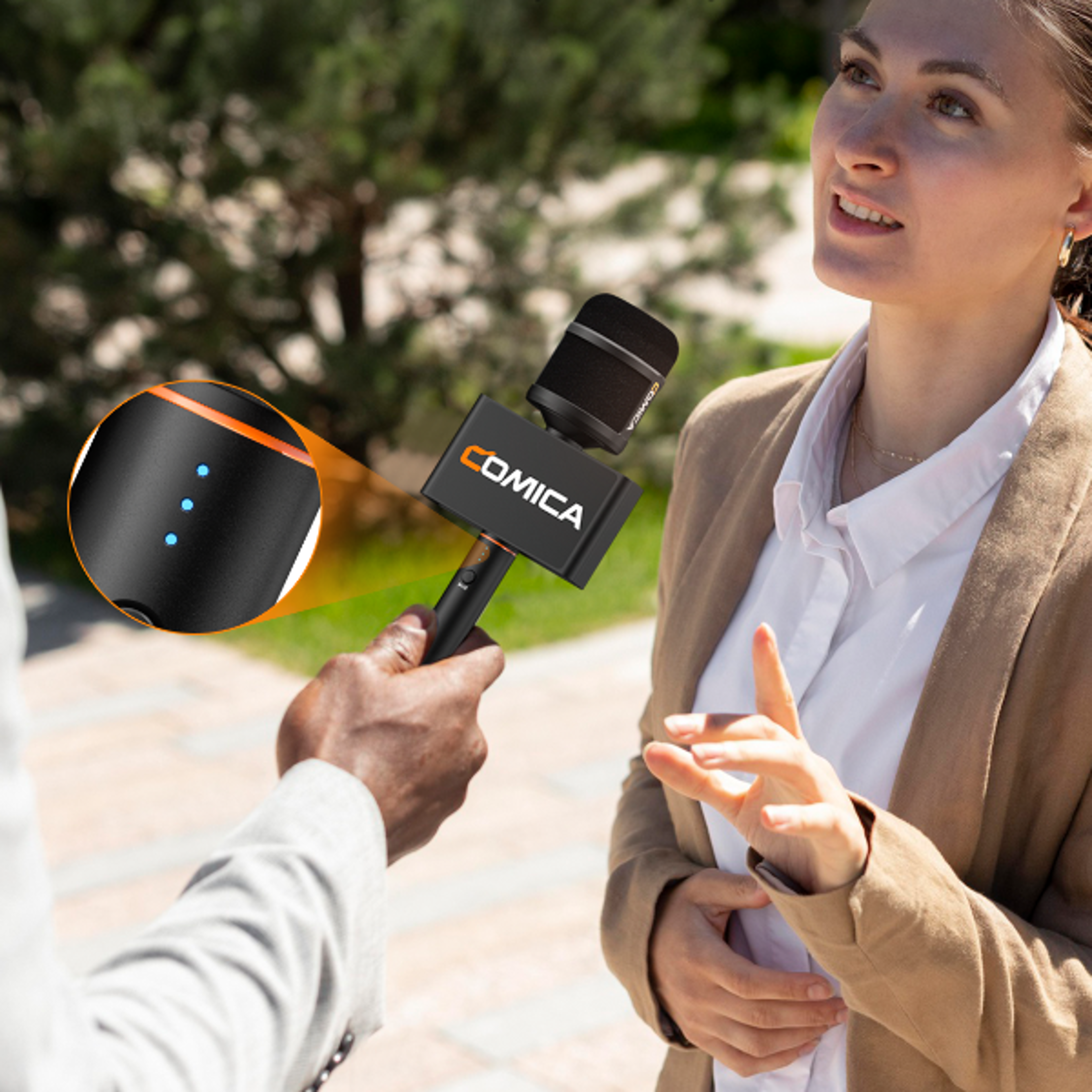wireless cardioid interview microphone for smartphone noise reduction lavalier recording mic