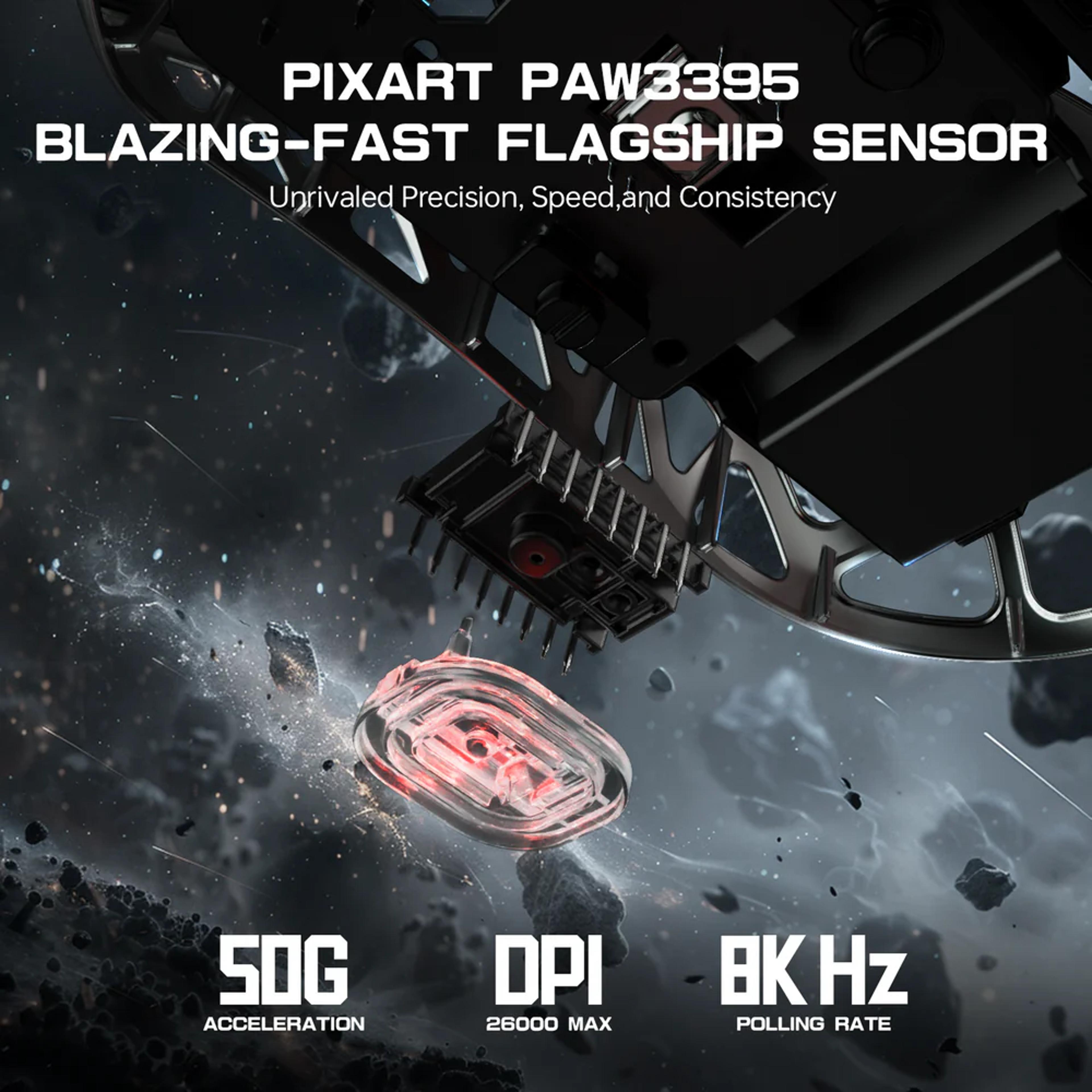 Wireless Gaming Mouse With PAW3395 Sensor  Tri Mode Connectivity 3