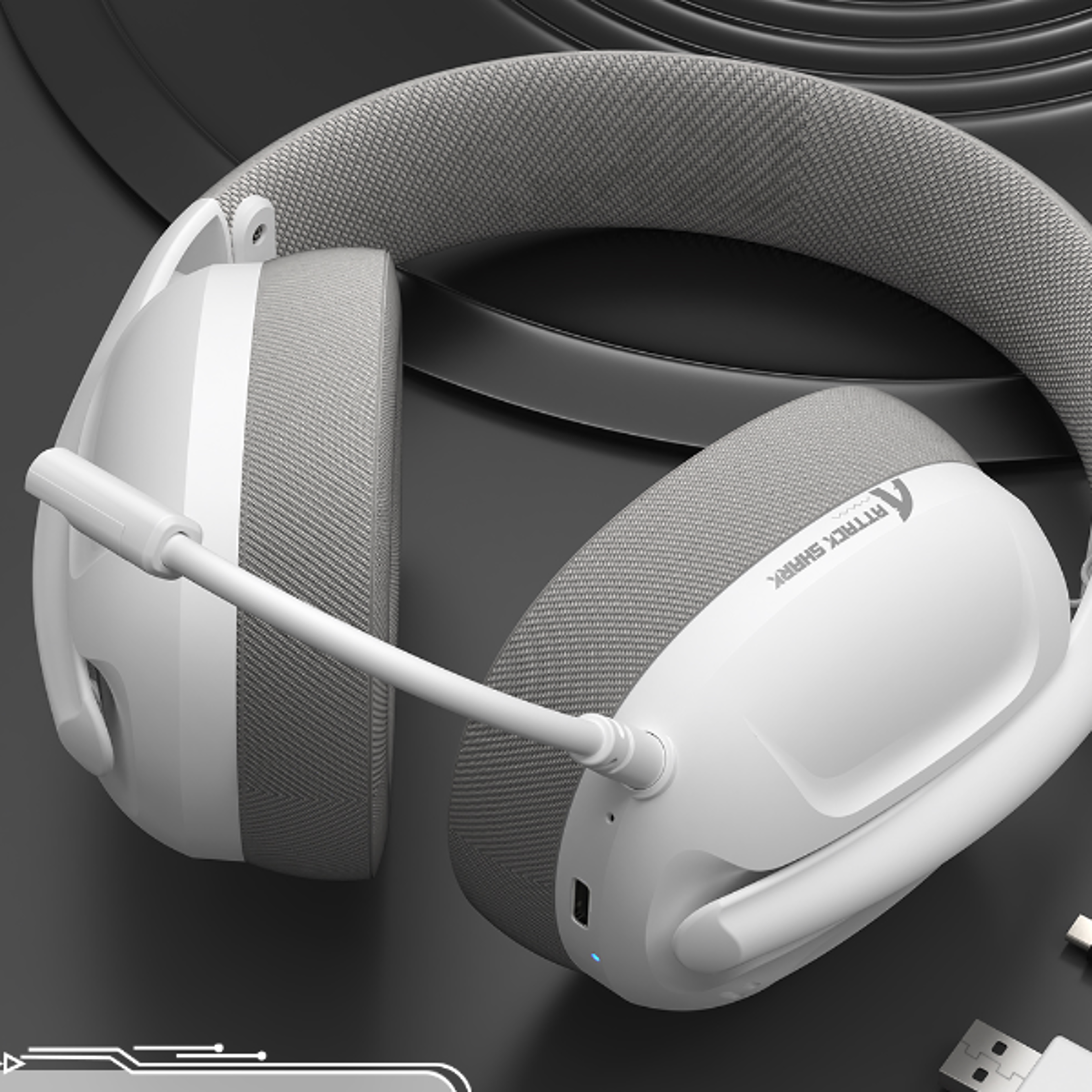 ultra light wireless gaming headset with noise canceling mic & tri mode connectivity