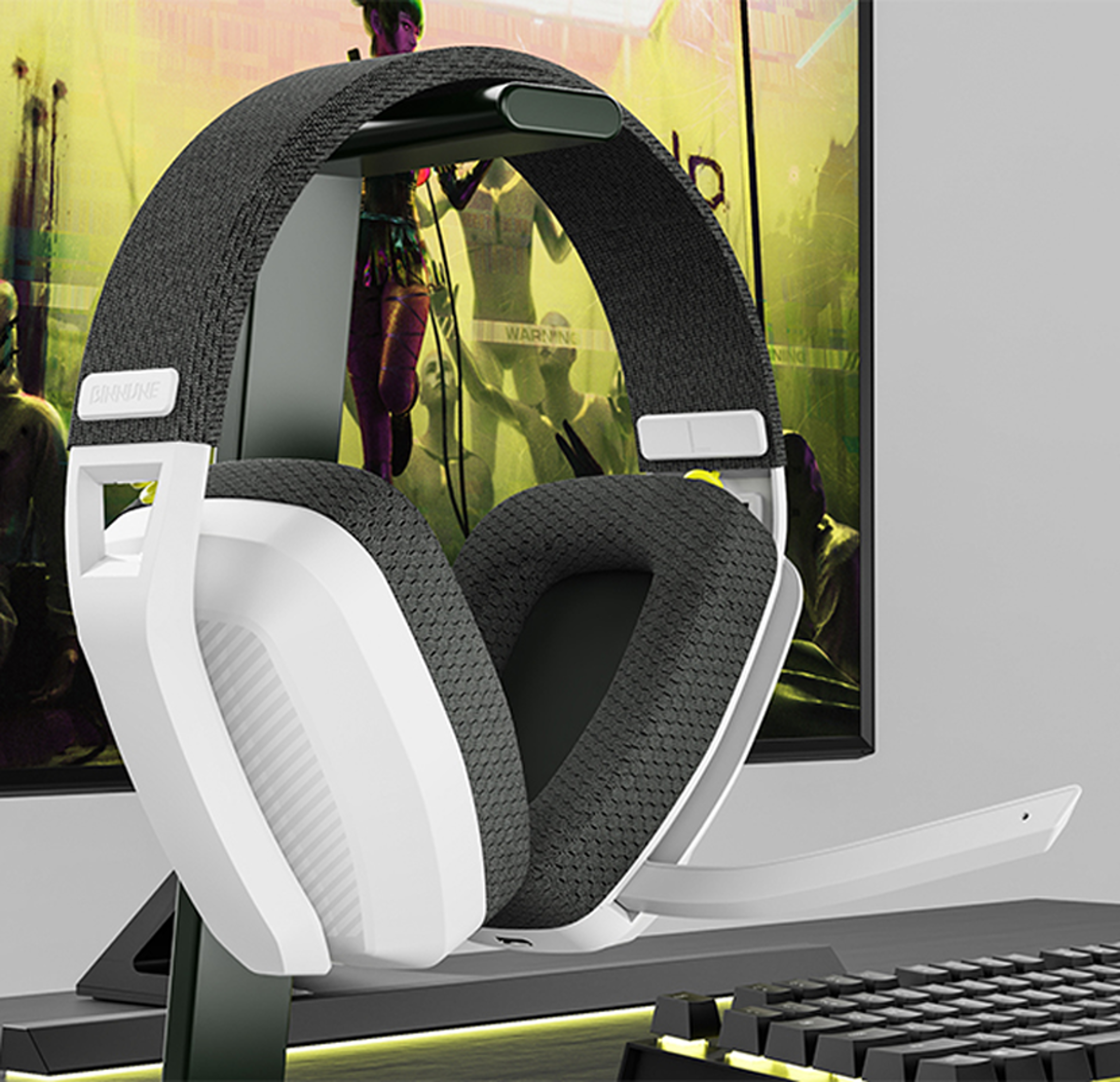 wireless gaming headset for & pc with low latency mic