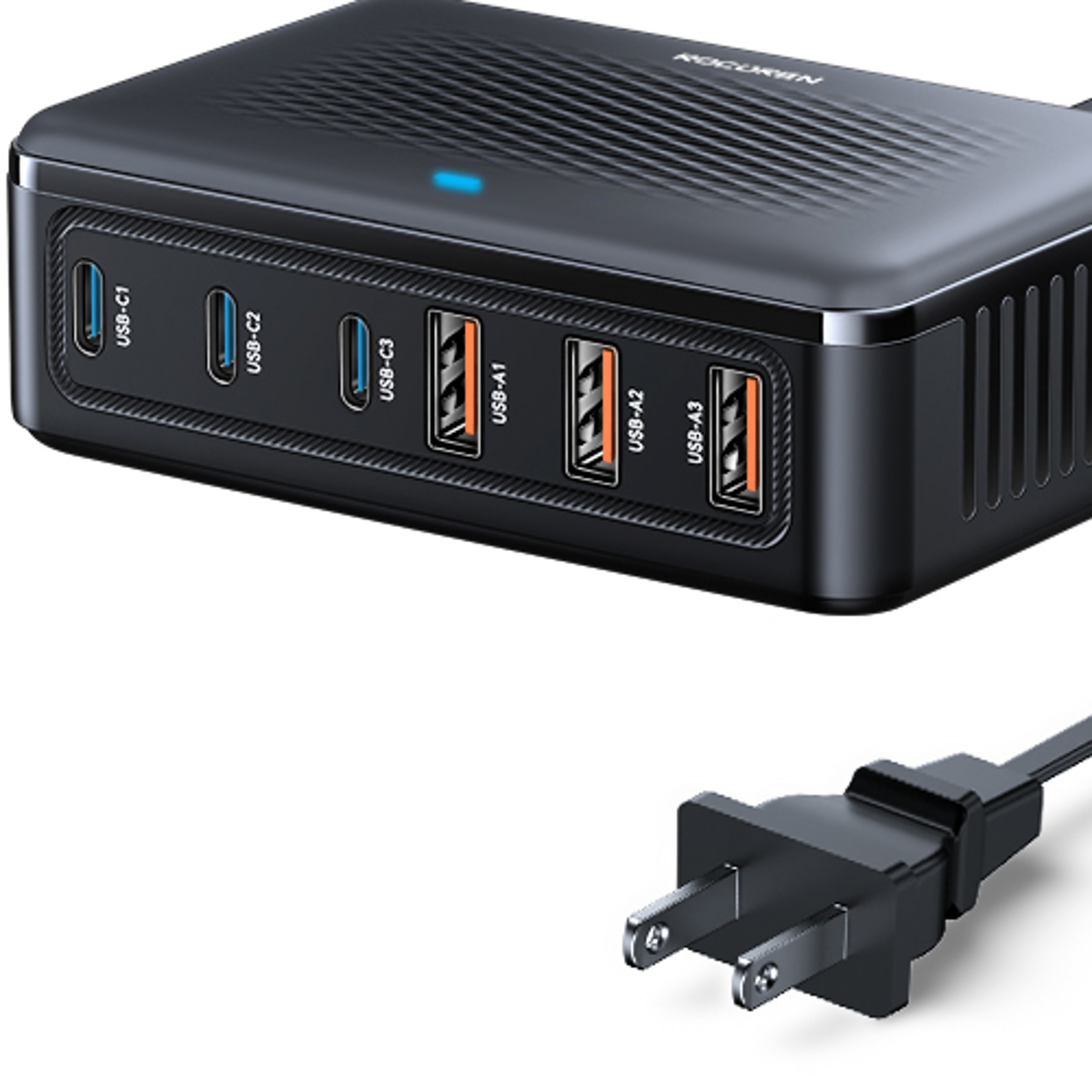 power hub gan fast charging station port usb c desktop charger
