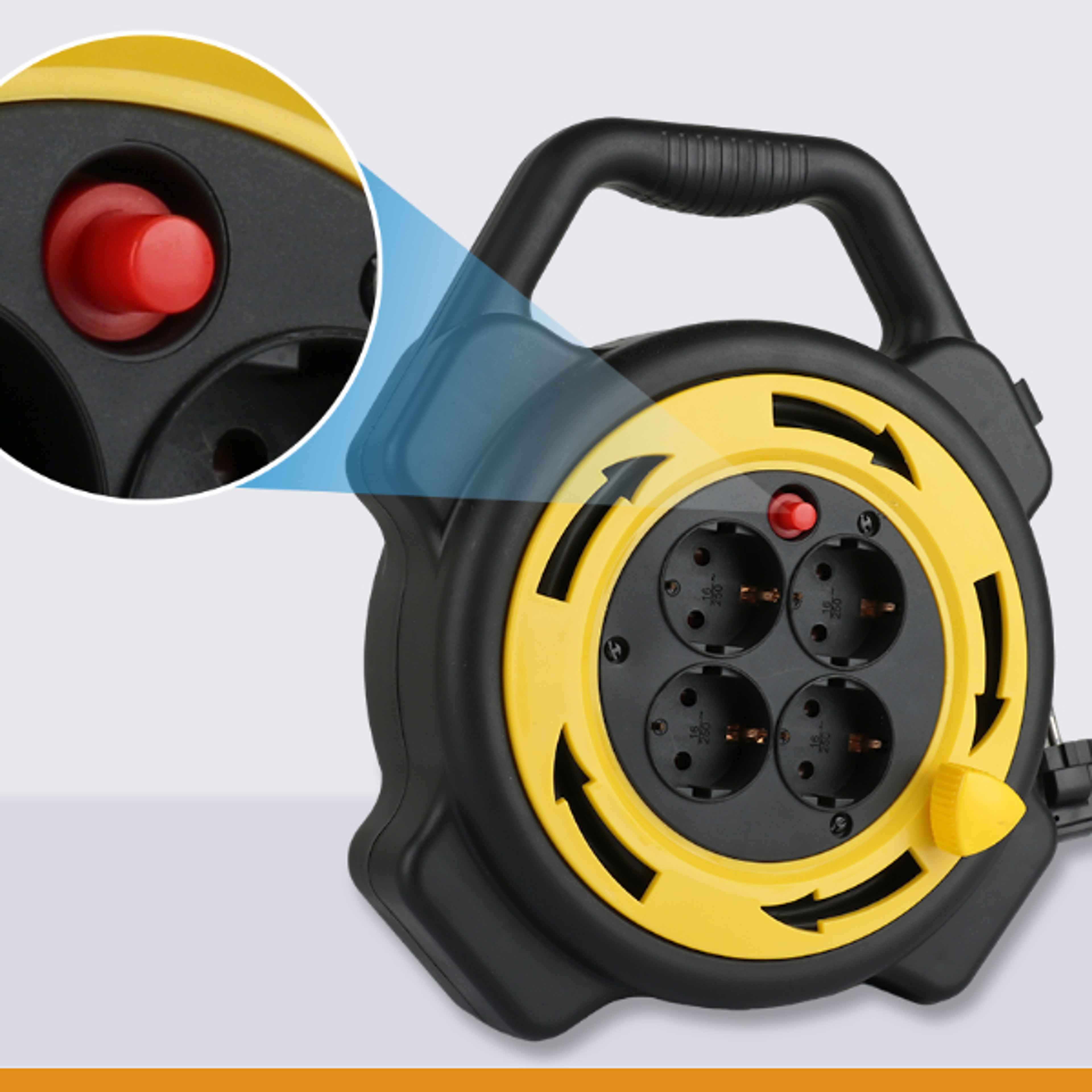 retractable extension cord reel with outlets heavy duty power cable organizer